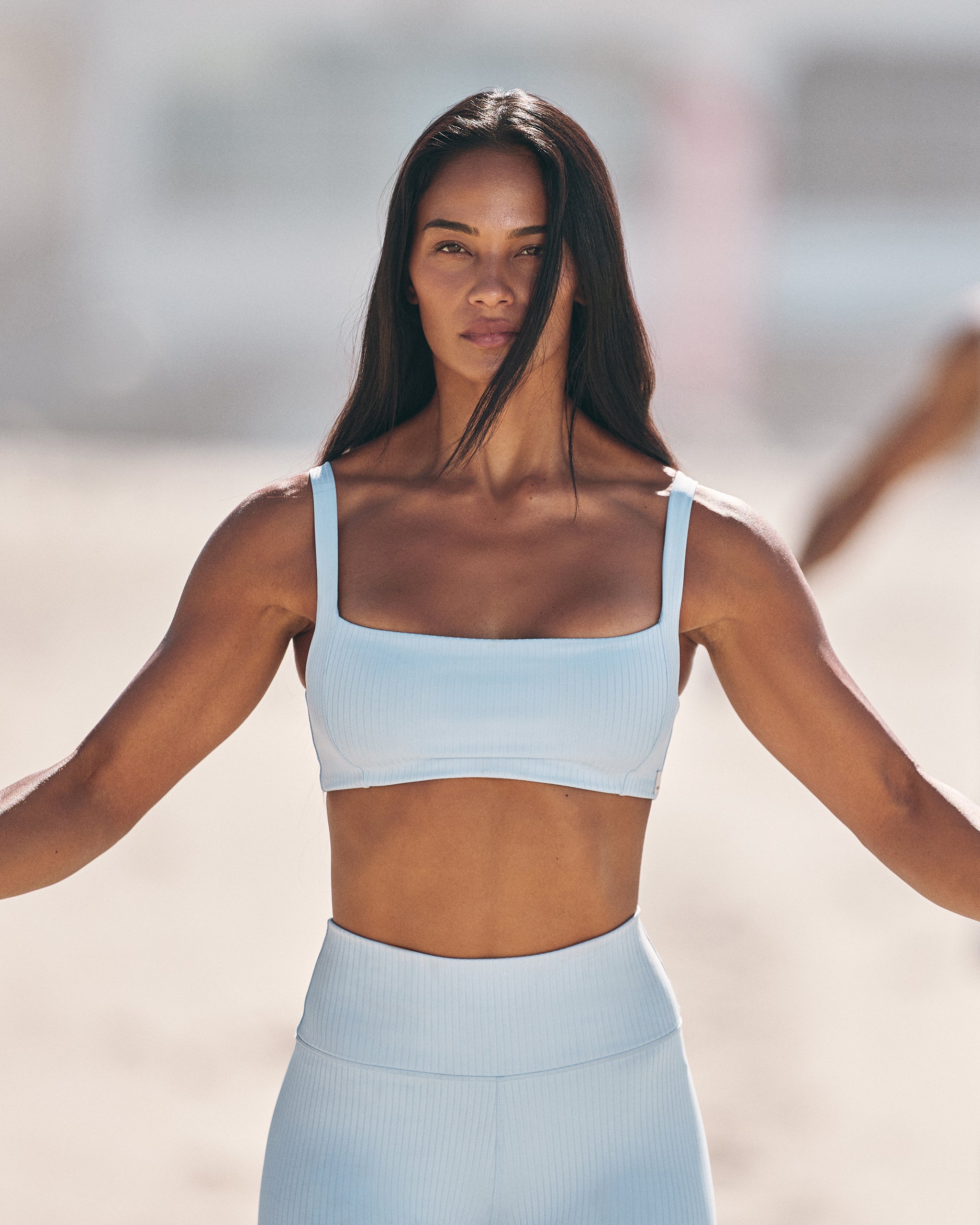 Inversion Rib Bra | Crystal Blue