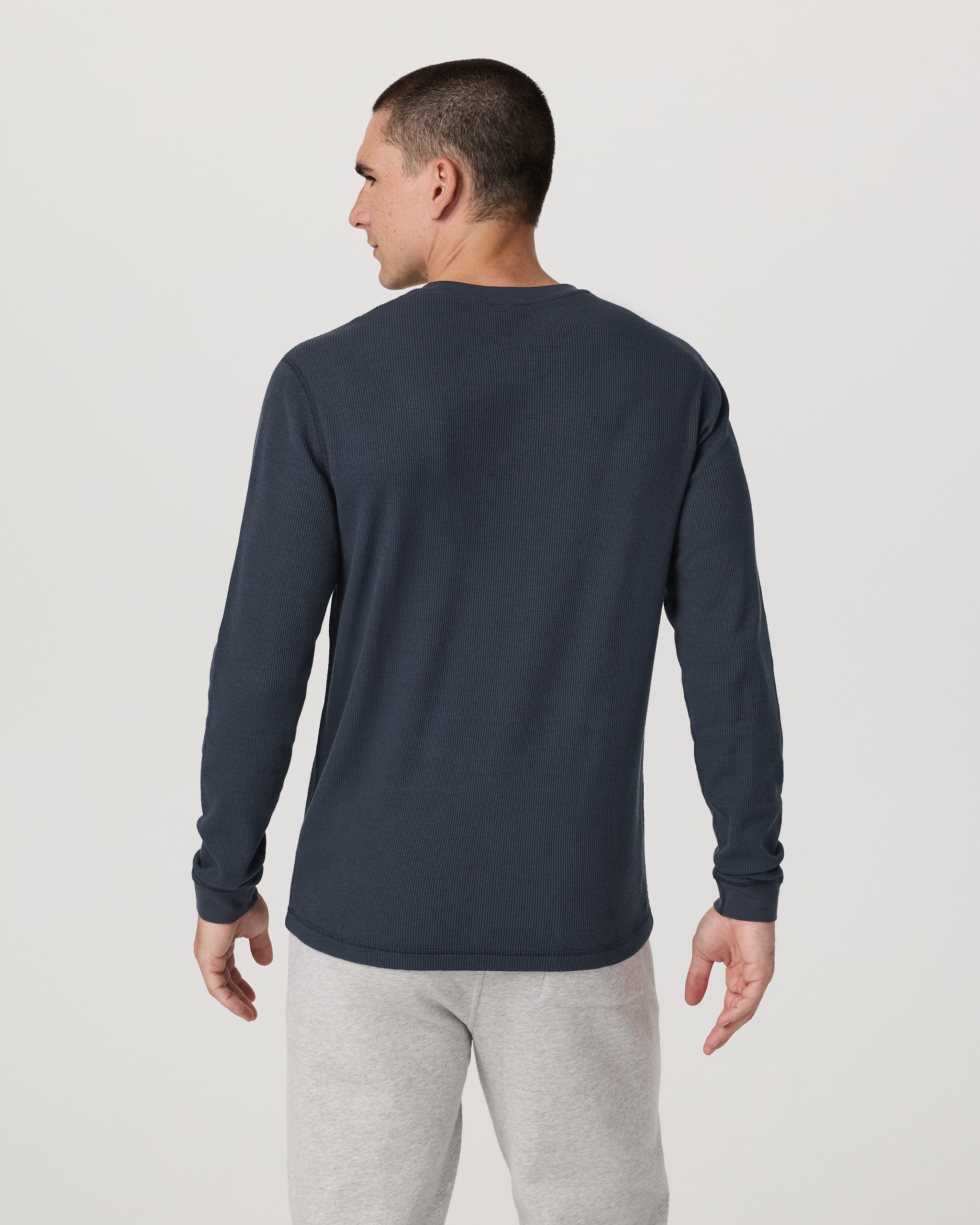 Waffle Henley | Navy - Image 3