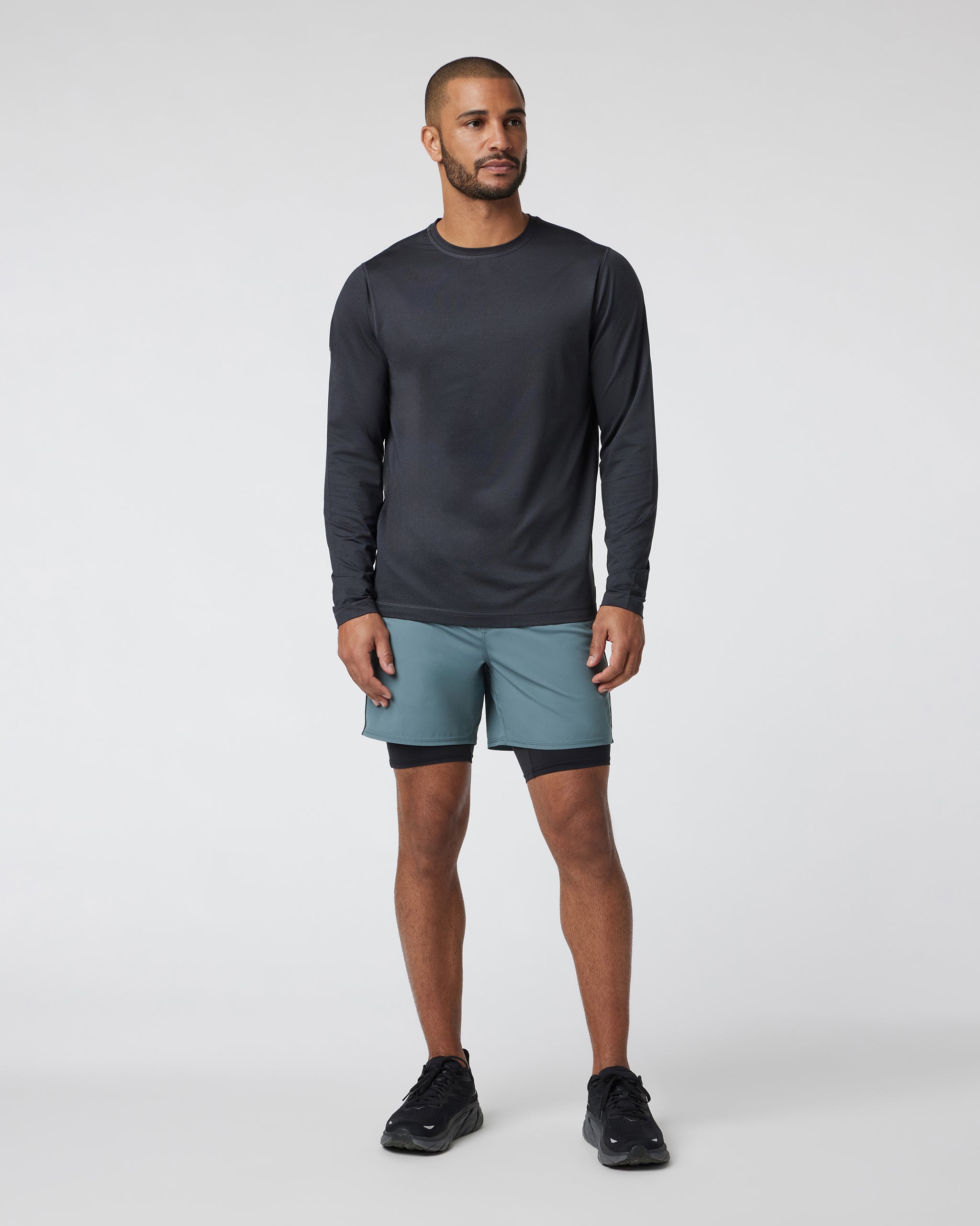 Long Sleeve Tradewind Performance Tee 2.0 | Black Heather - Image 3