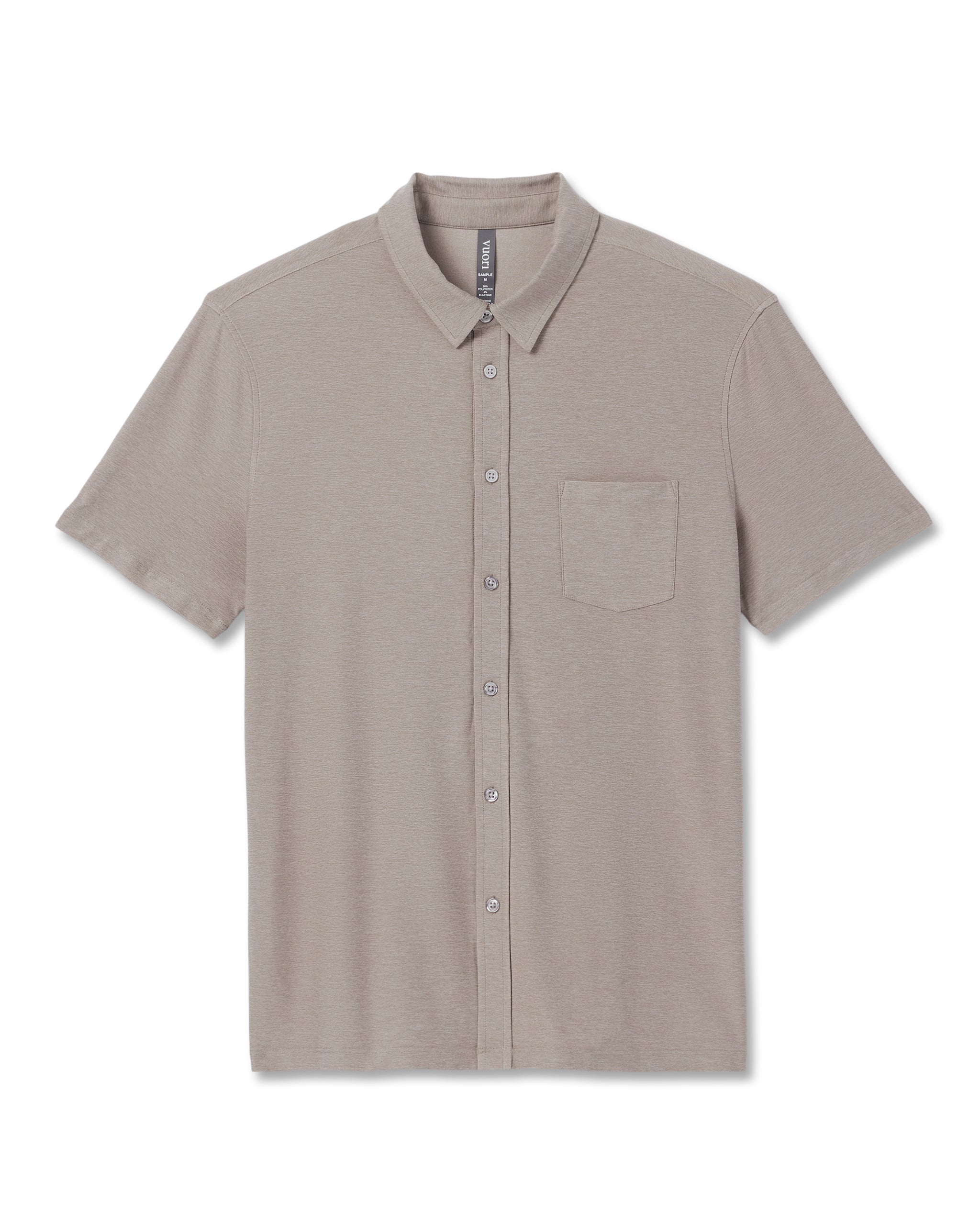 Short Sleeve Strato Button Down | Mocha Heather - Image 4