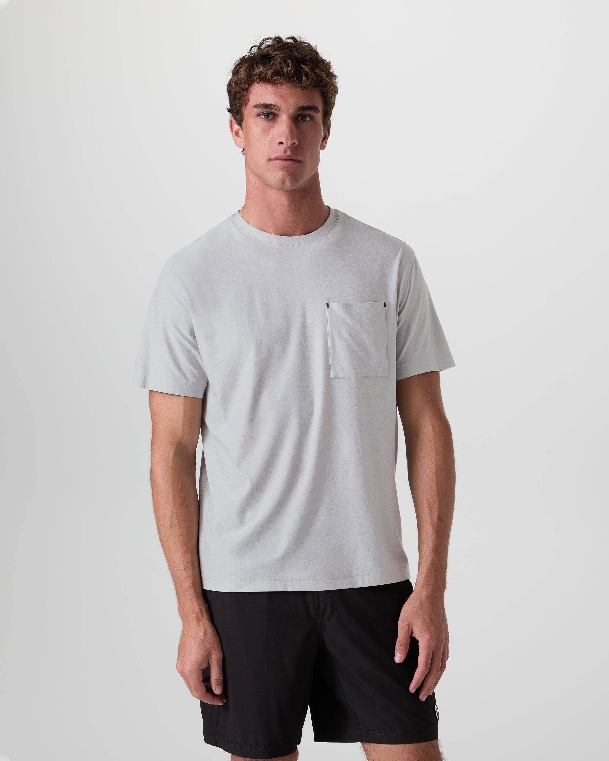 Short Sleeve Strato Pocket Tee - Relaxed Fit | Platinum Heather