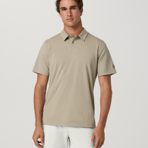 Short Sleeve Feather Polo | Biscotti