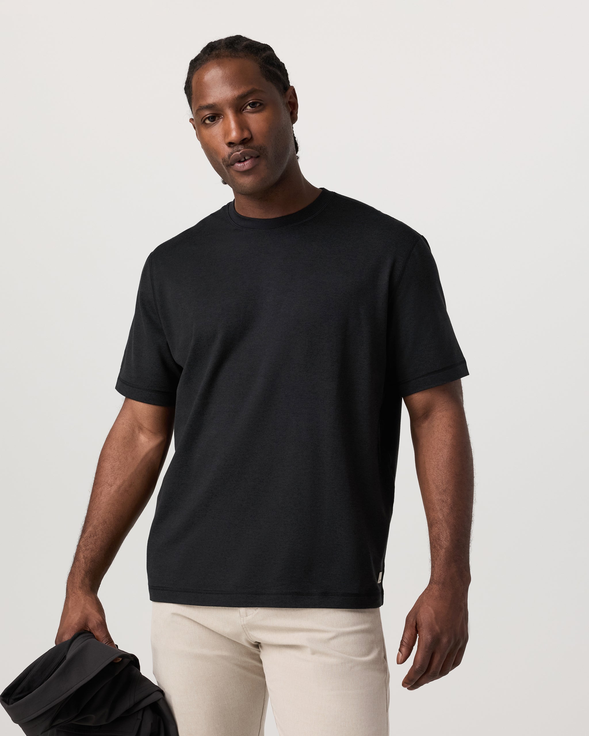 Short Sleeve Ponto Tee - Relaxed Fit | Black Heather - Image 2