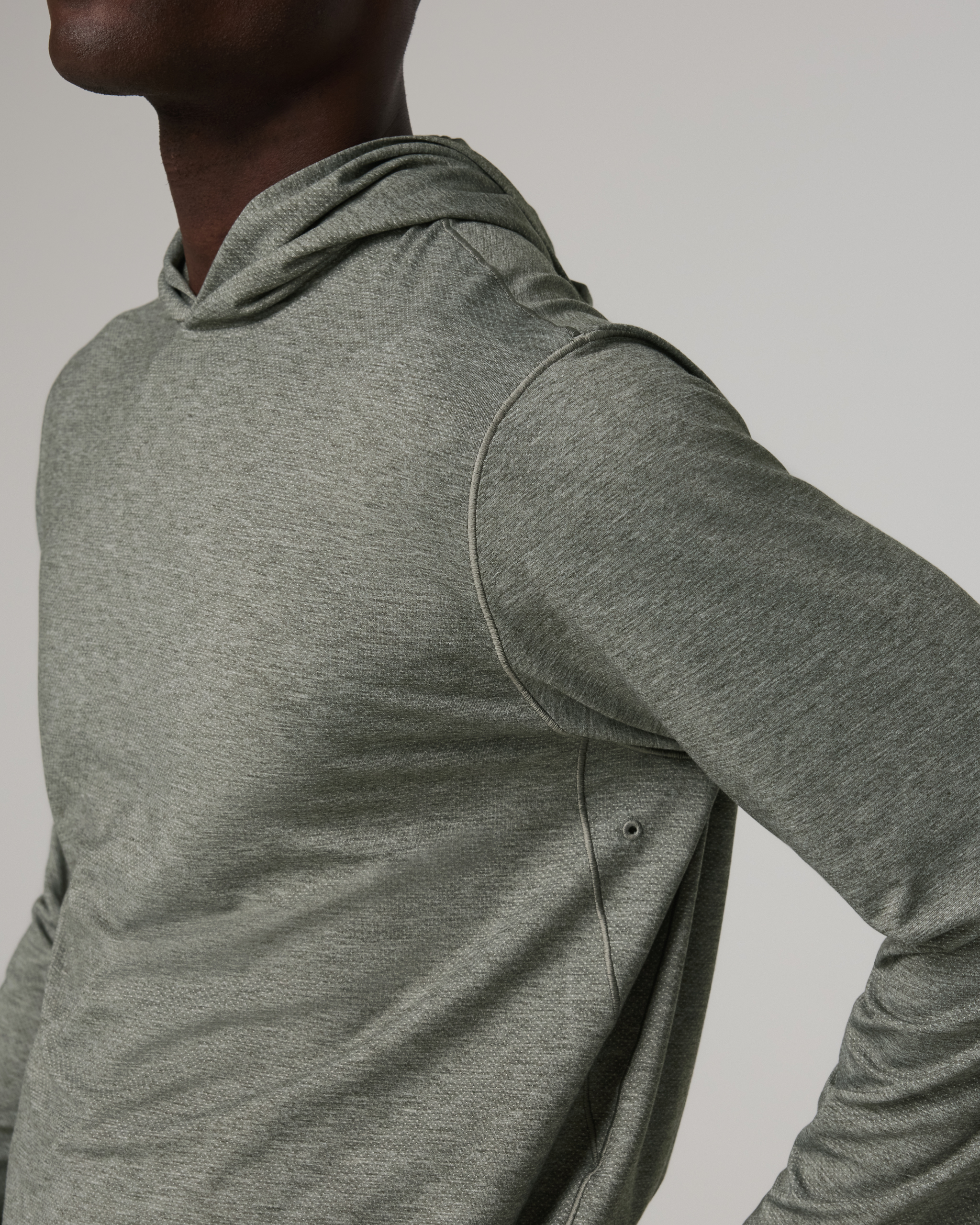 Long Sleeve Everyday Fitness Hoodie | River Rock Heather - Image 4