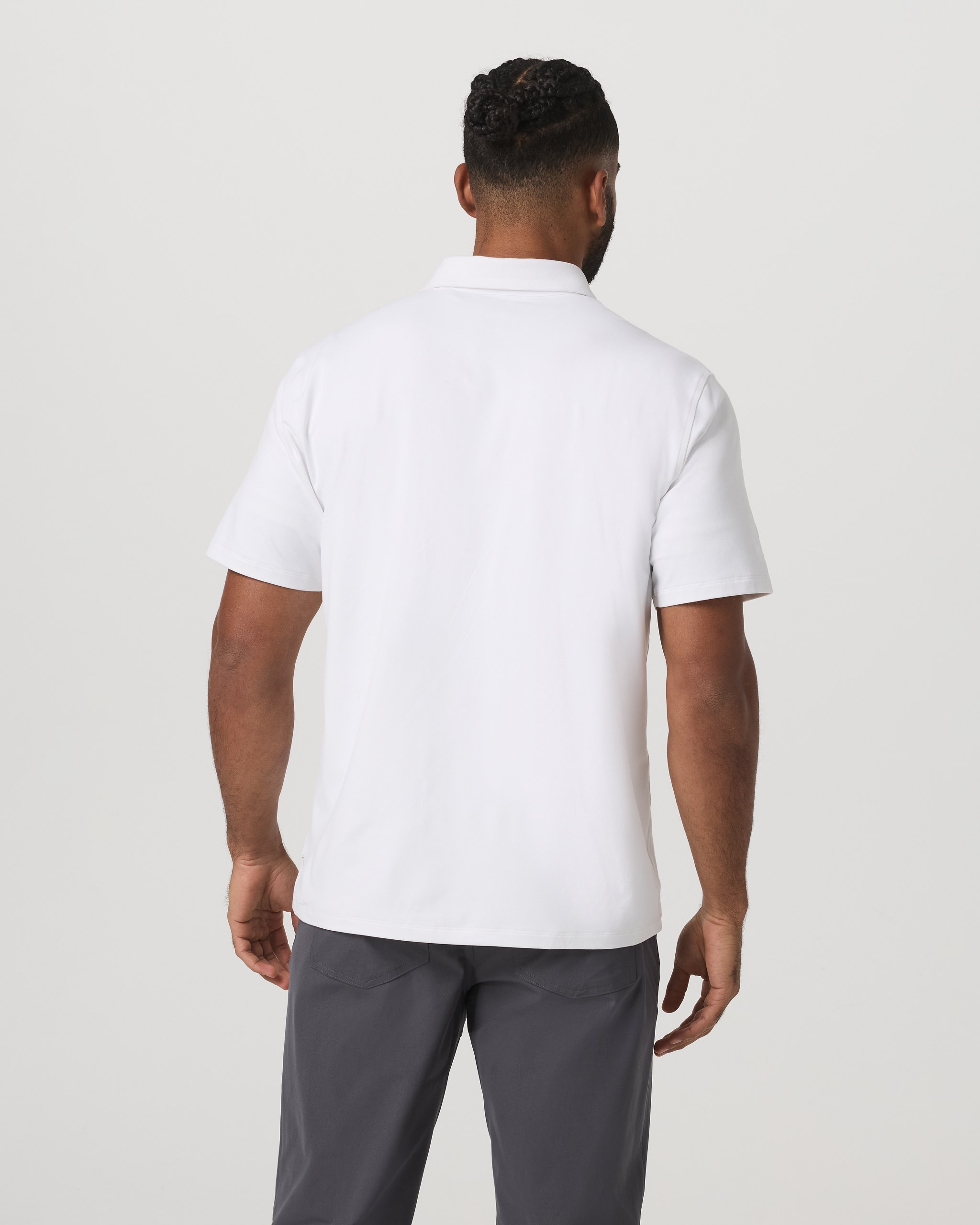 Short Sleeve Ponto Button Down Shirt | White - Image 3