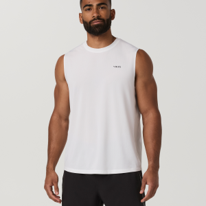Sleeveless Viewpoint Muscle Tank 2.0 | White/Breeze