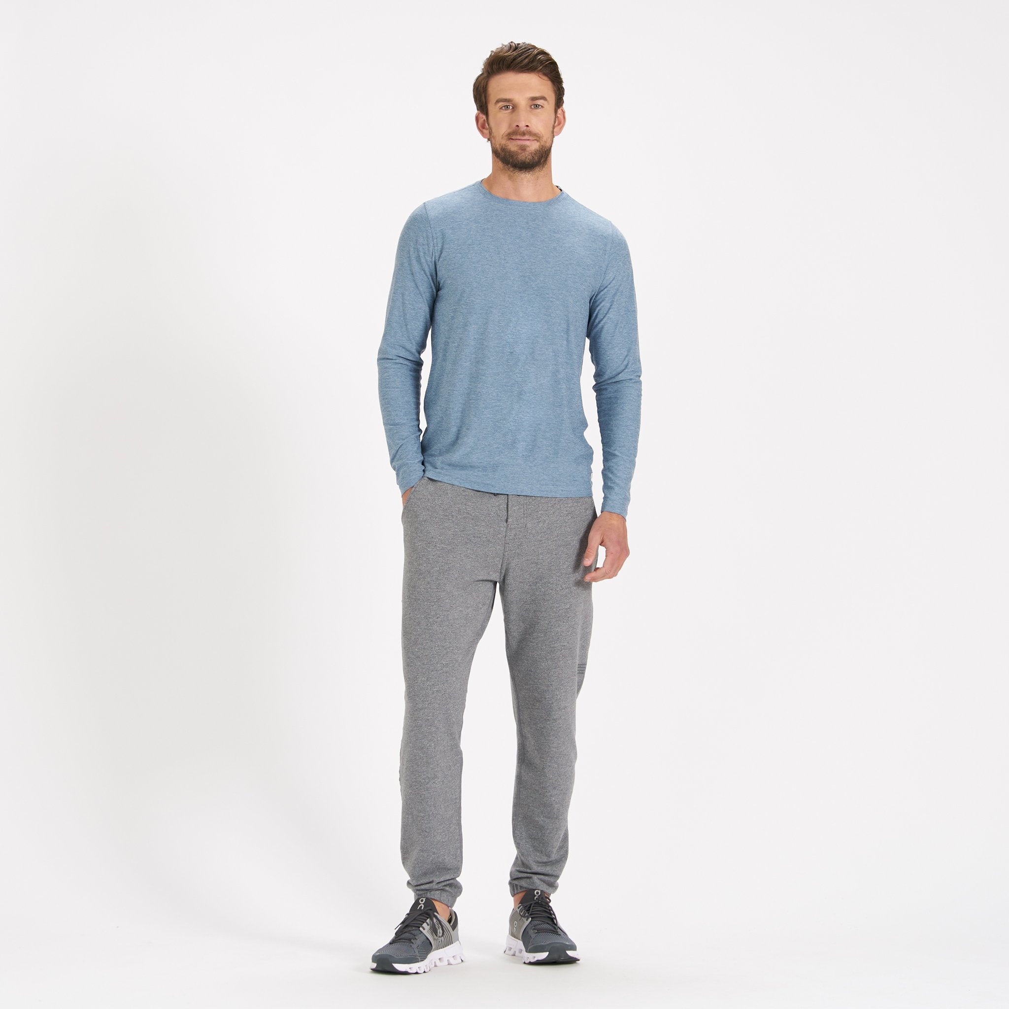 Long Sleeve Strato Tech Tee | Cloud Heather - Image 4