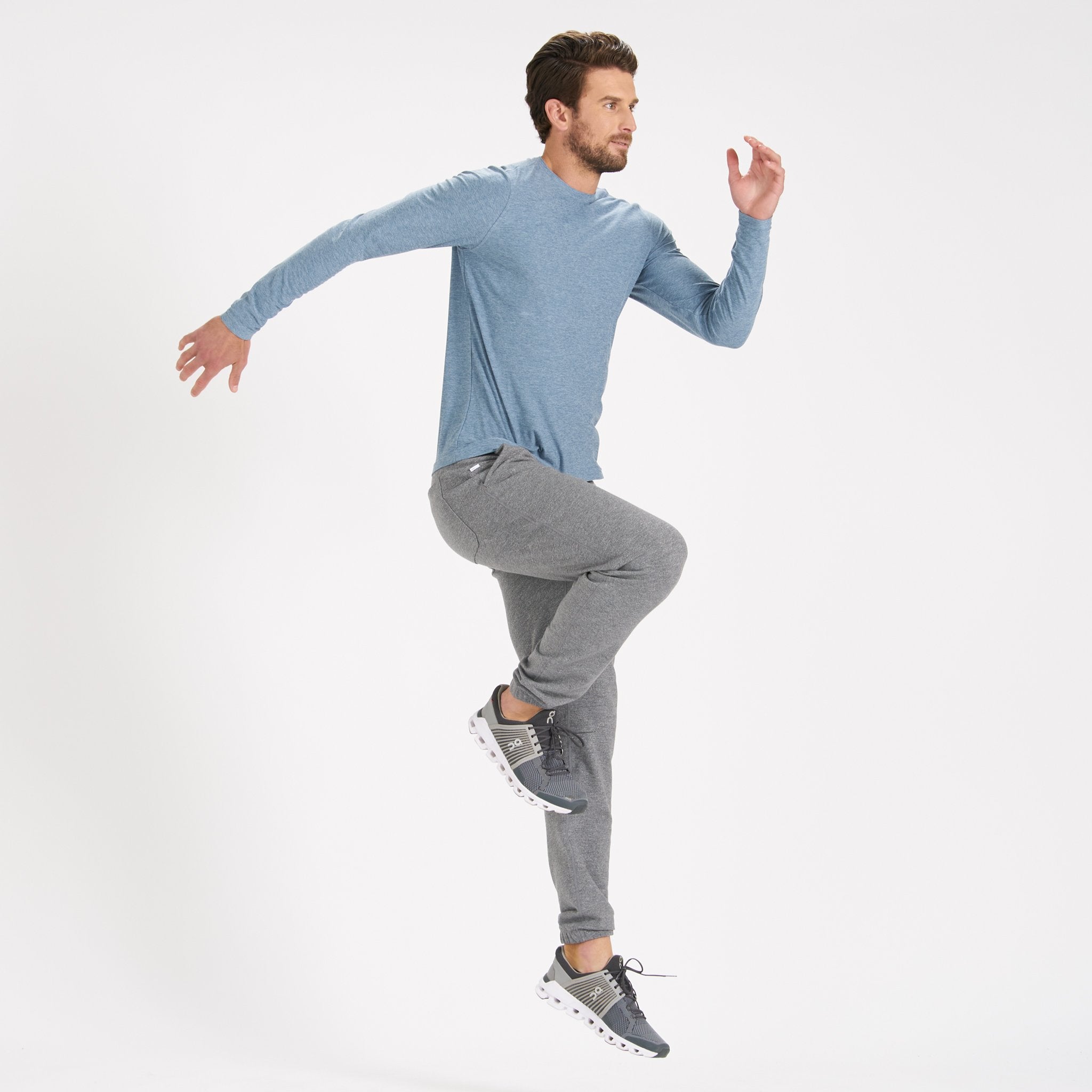 Long Sleeve Strato Tech Tee | Cloud Heather - Image 3