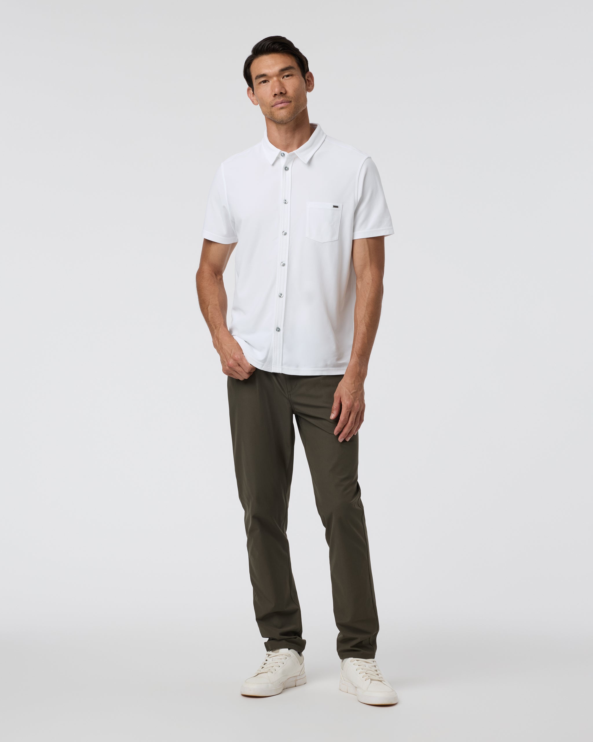 Short Sleeve Ace Button Down | White - Image 4