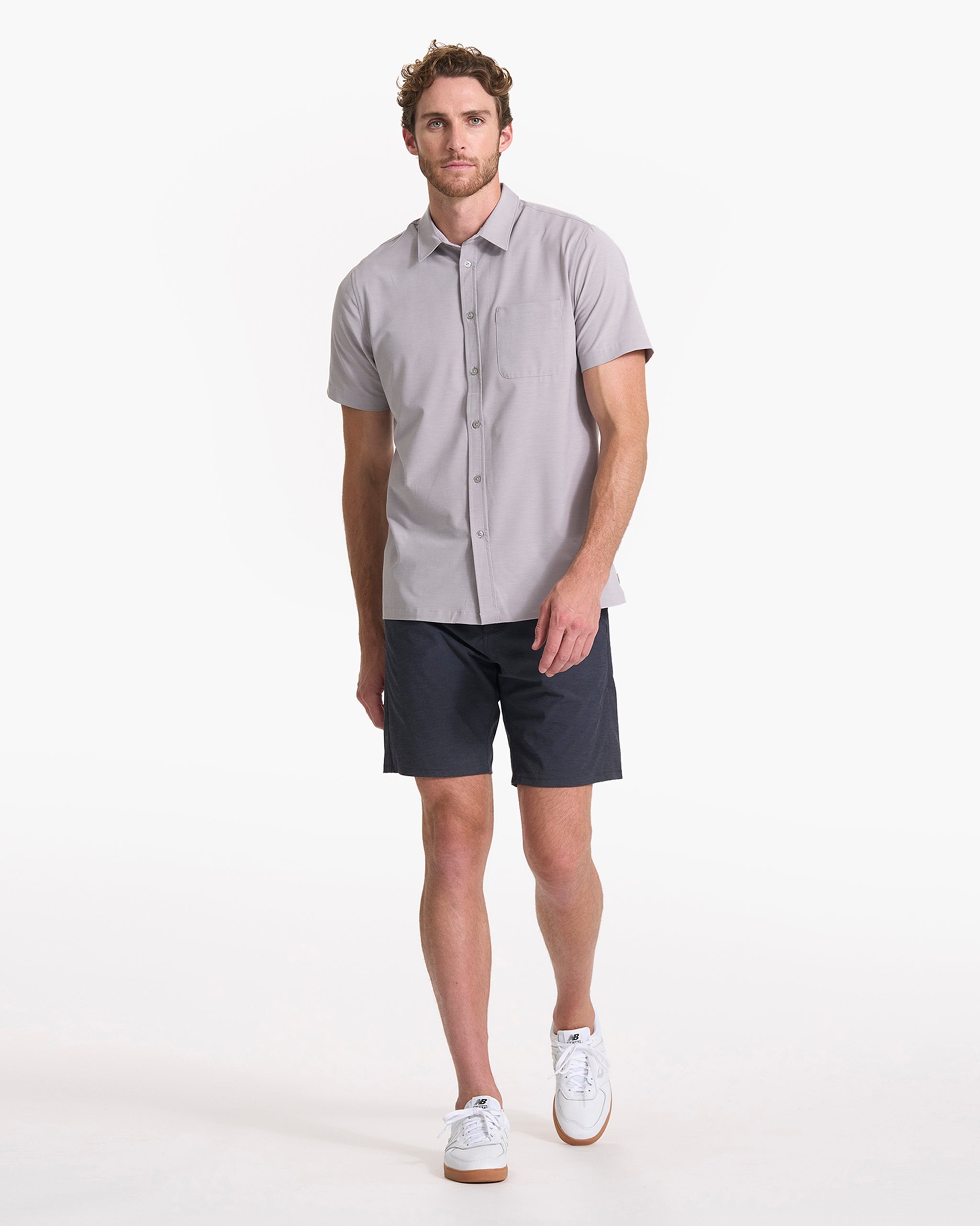 Short Sleeve Bridge Button Down | Fog - Image 4