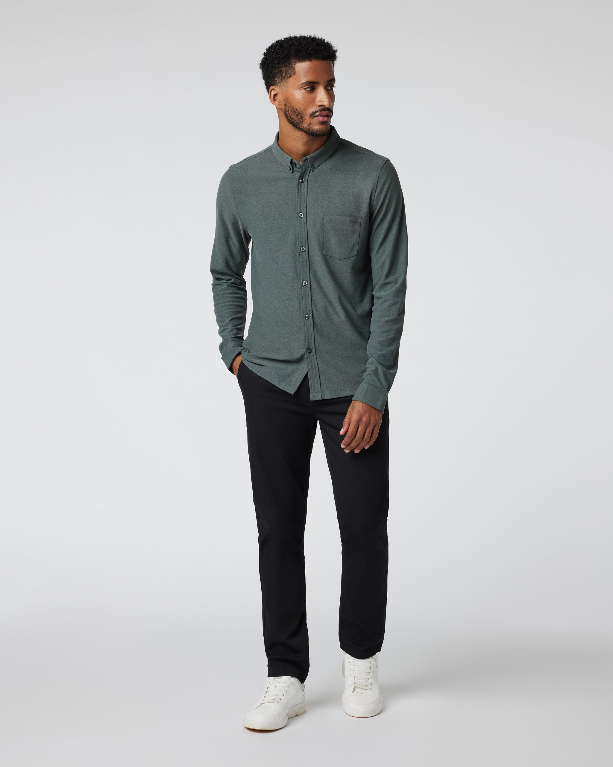 Long Sleeve Ace Button-Down | Smoked Beryl - Image 4