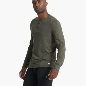Long-Sleeve Ease Performance Henley | Oregano Heather