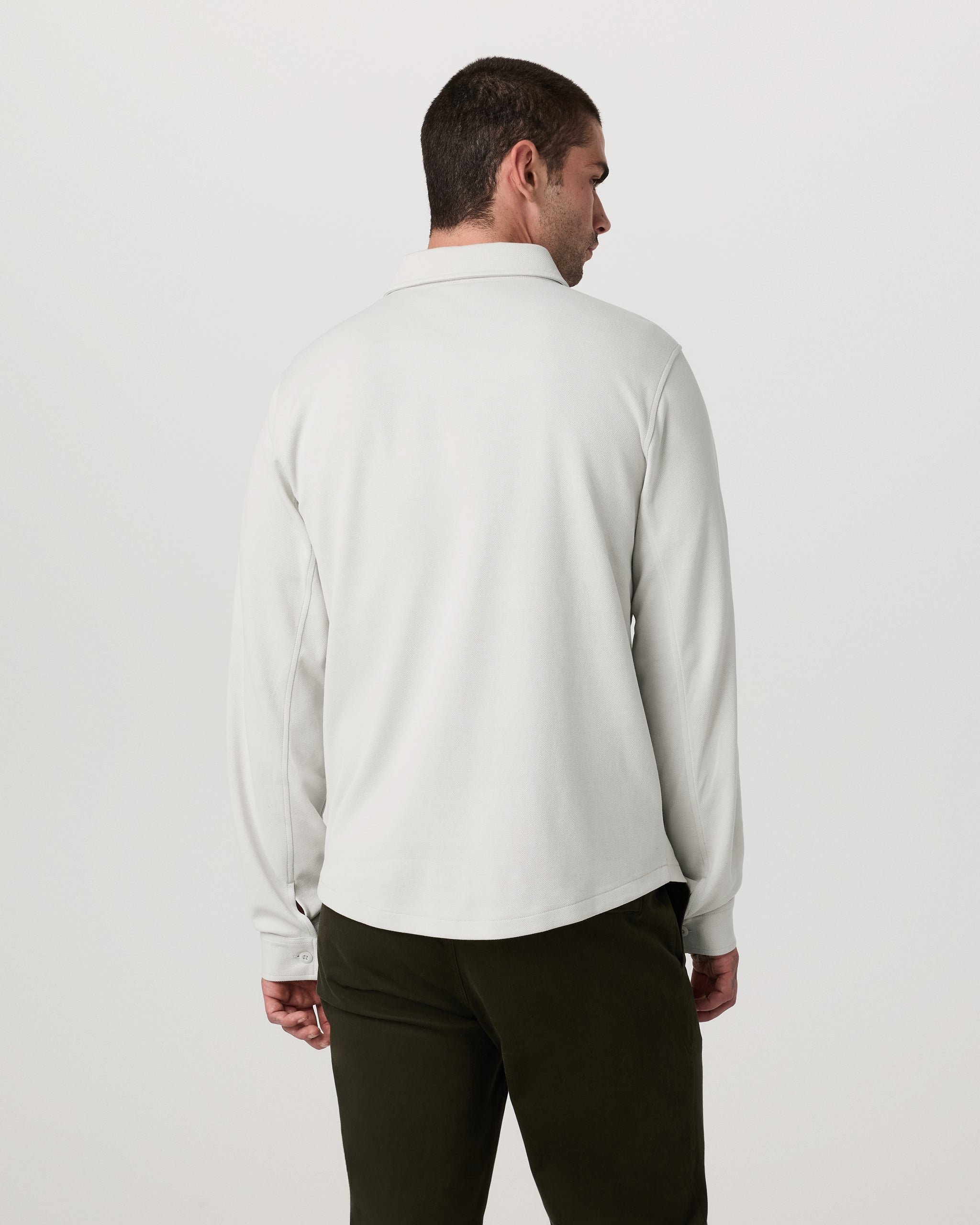 Long Sleeve Jeffreys Button Down Overshirt | Winter Grey Heather - Image 3