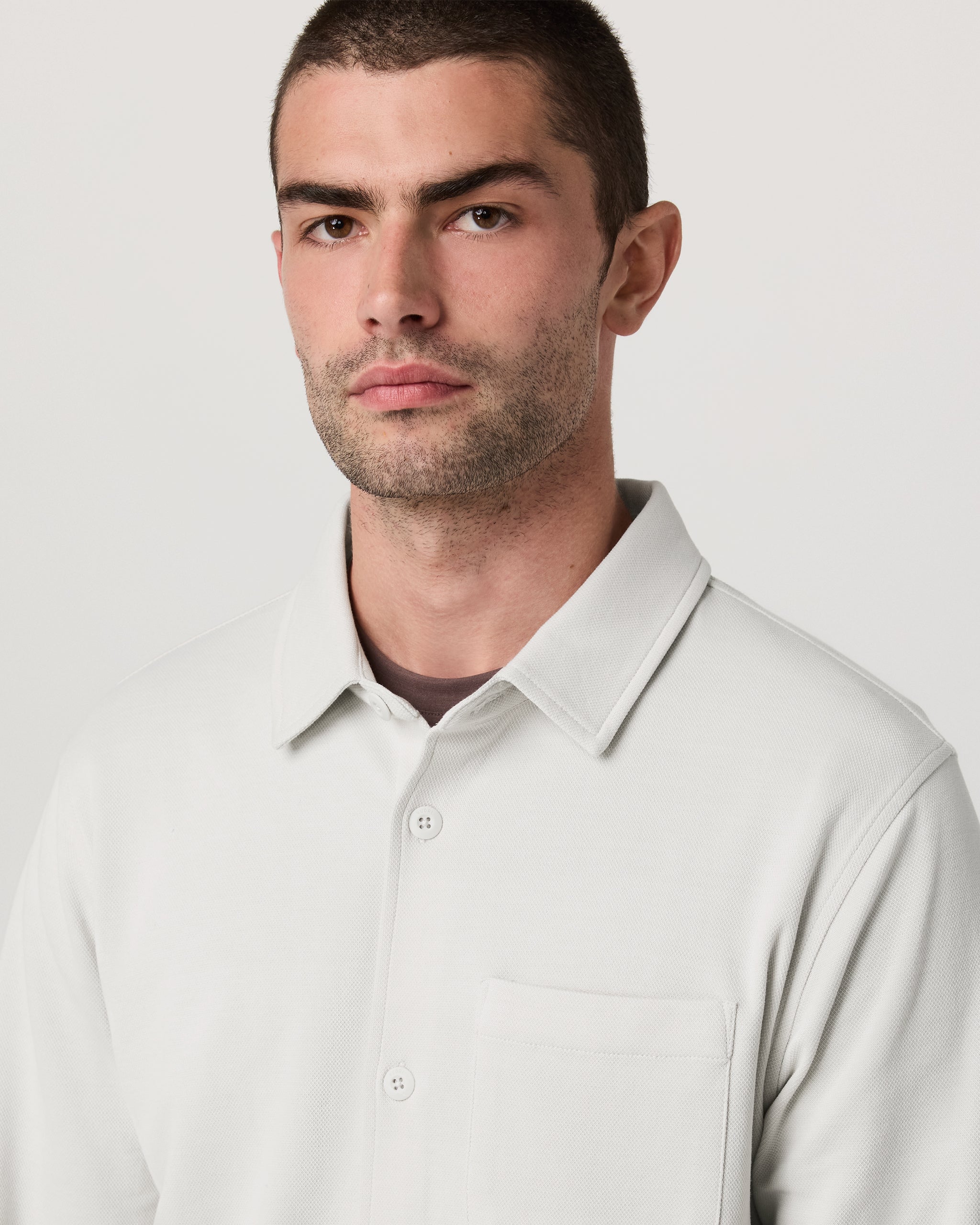 Long Sleeve Jeffreys Button Down Overshirt | Winter Grey Heather - Image 5