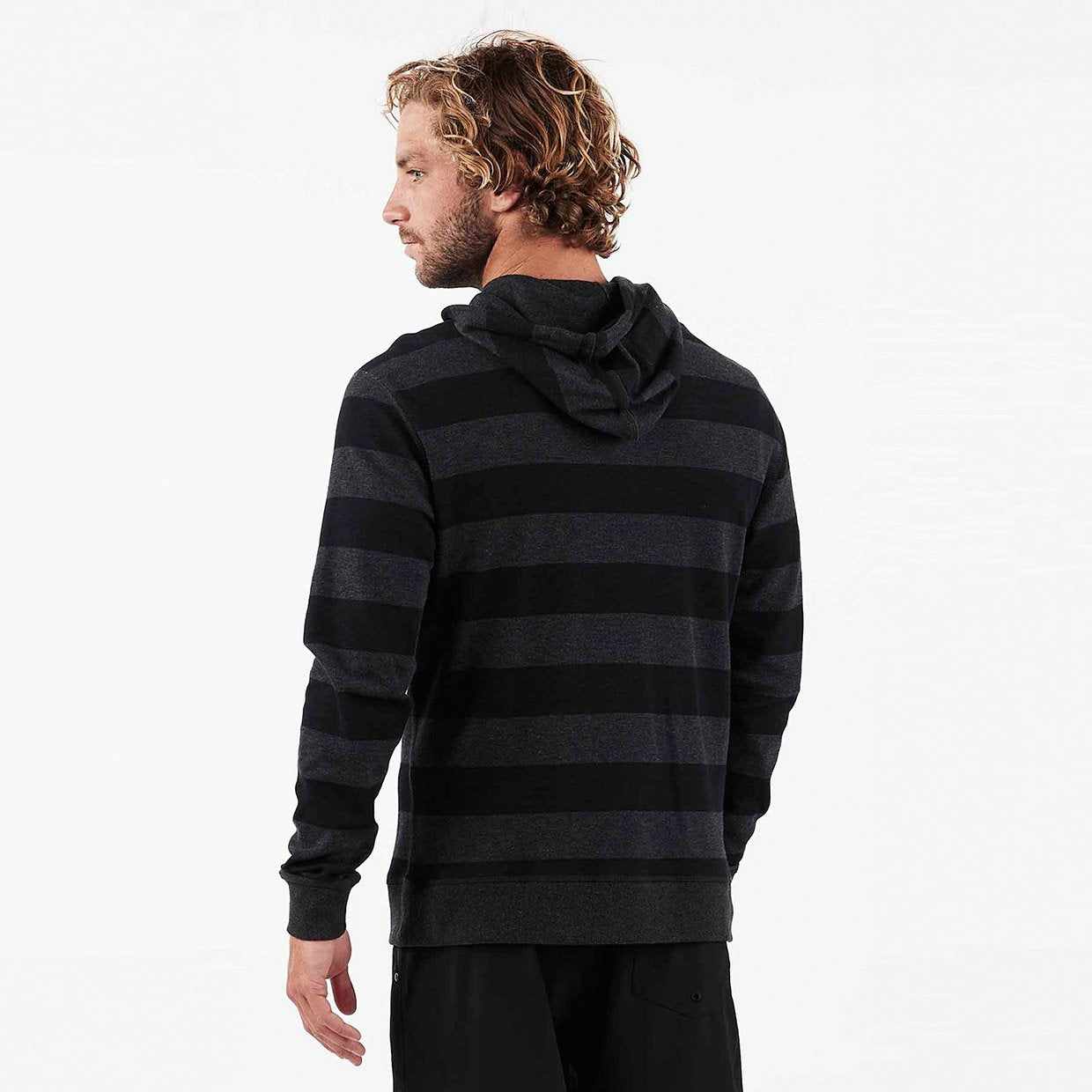 Clark Hoodie | Black Heather Stripe - Image 2