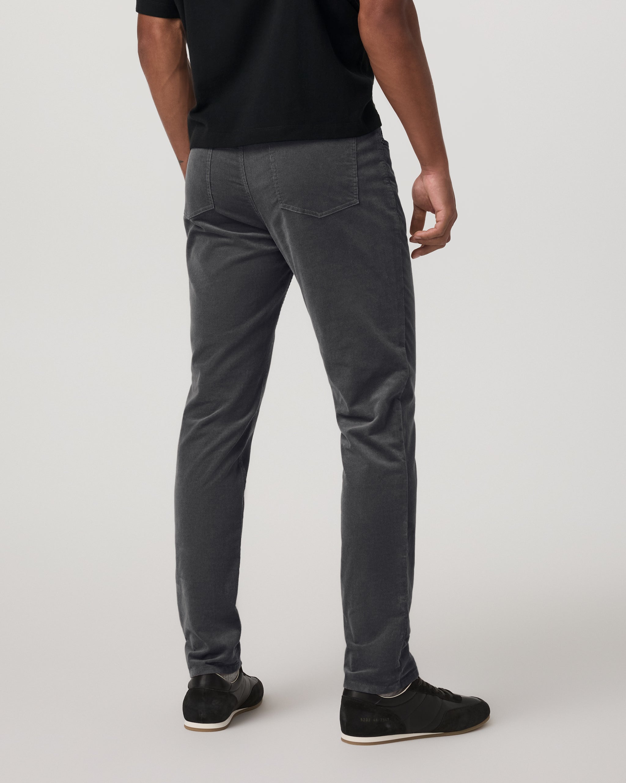 Optimist 5 Pocket Cord Pant Athletic Slim Fit | Charcoal - Image 3