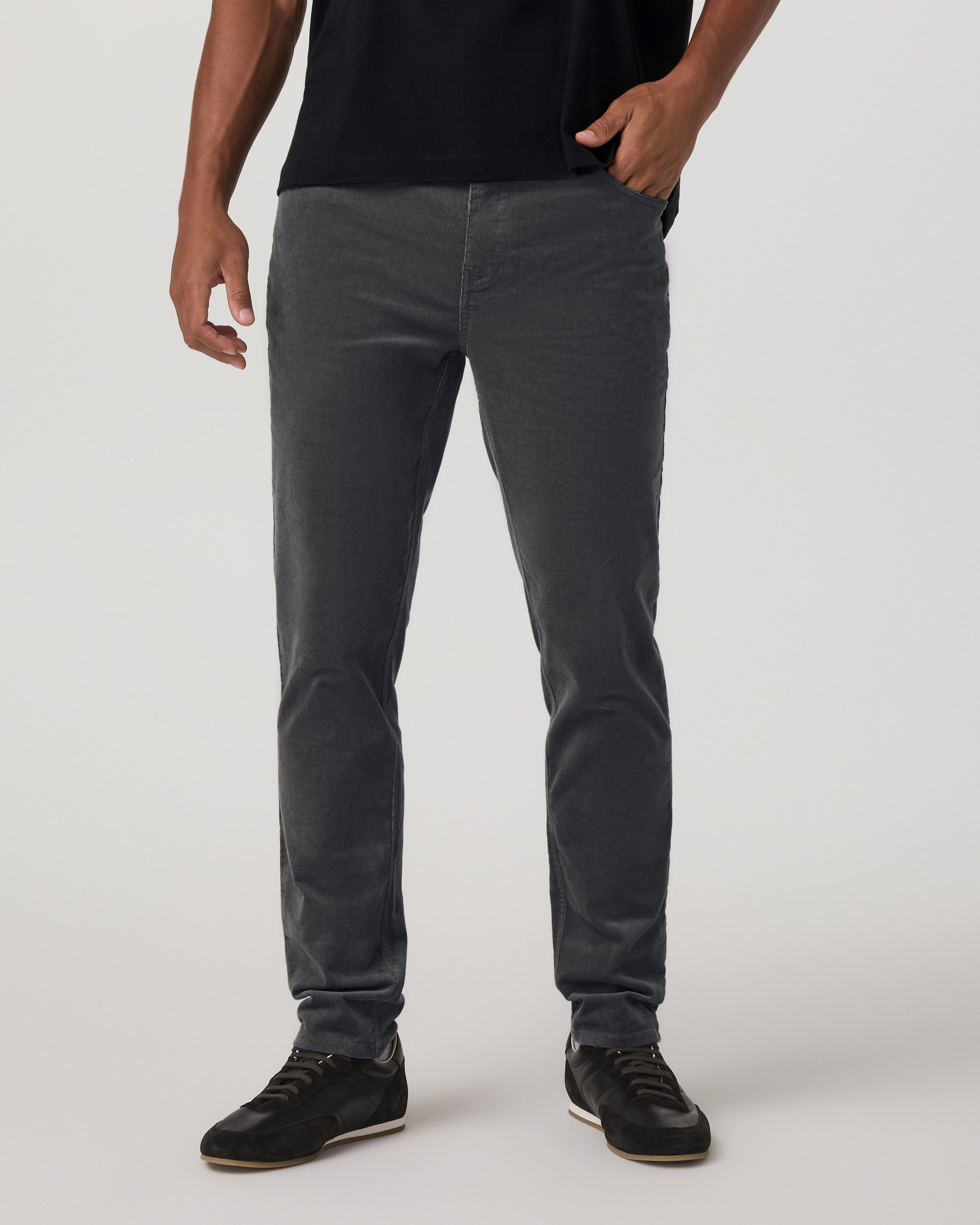 Optimist 5 Pocket Cord Pant Athletic Slim Fit | Charcoal