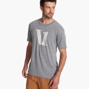 V1 Logo Tee | Premium Heather/White