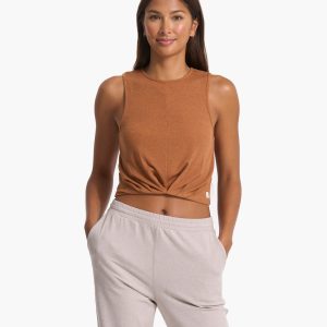 Cove High Neck Tank | Dark Palo Santo Heather
