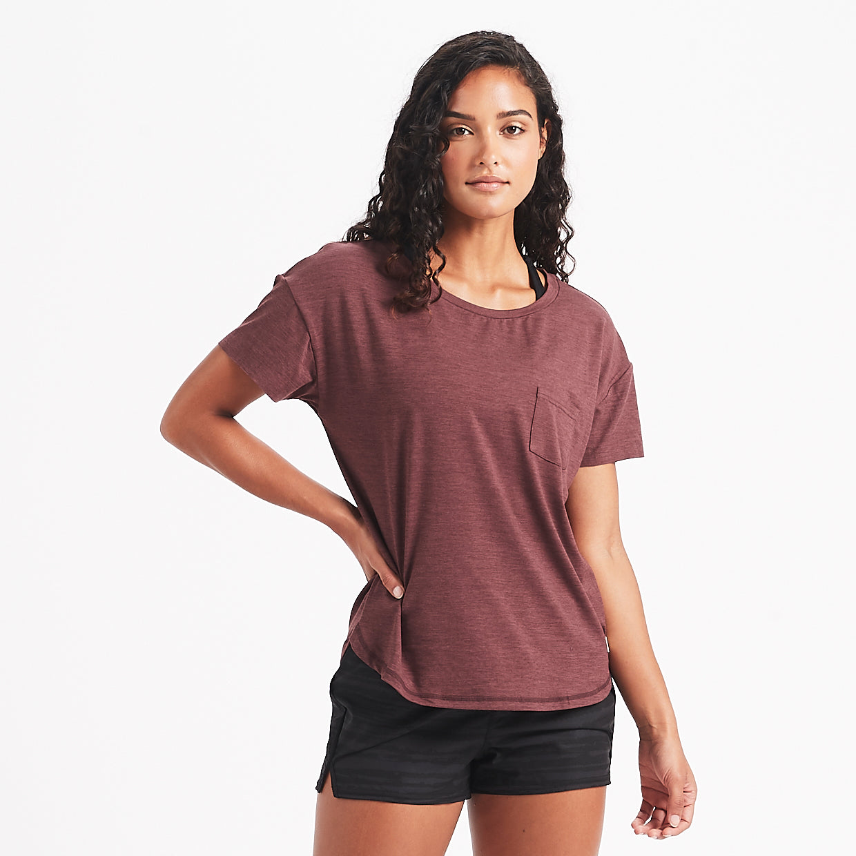 Lux Performance Tee | Fig Heather