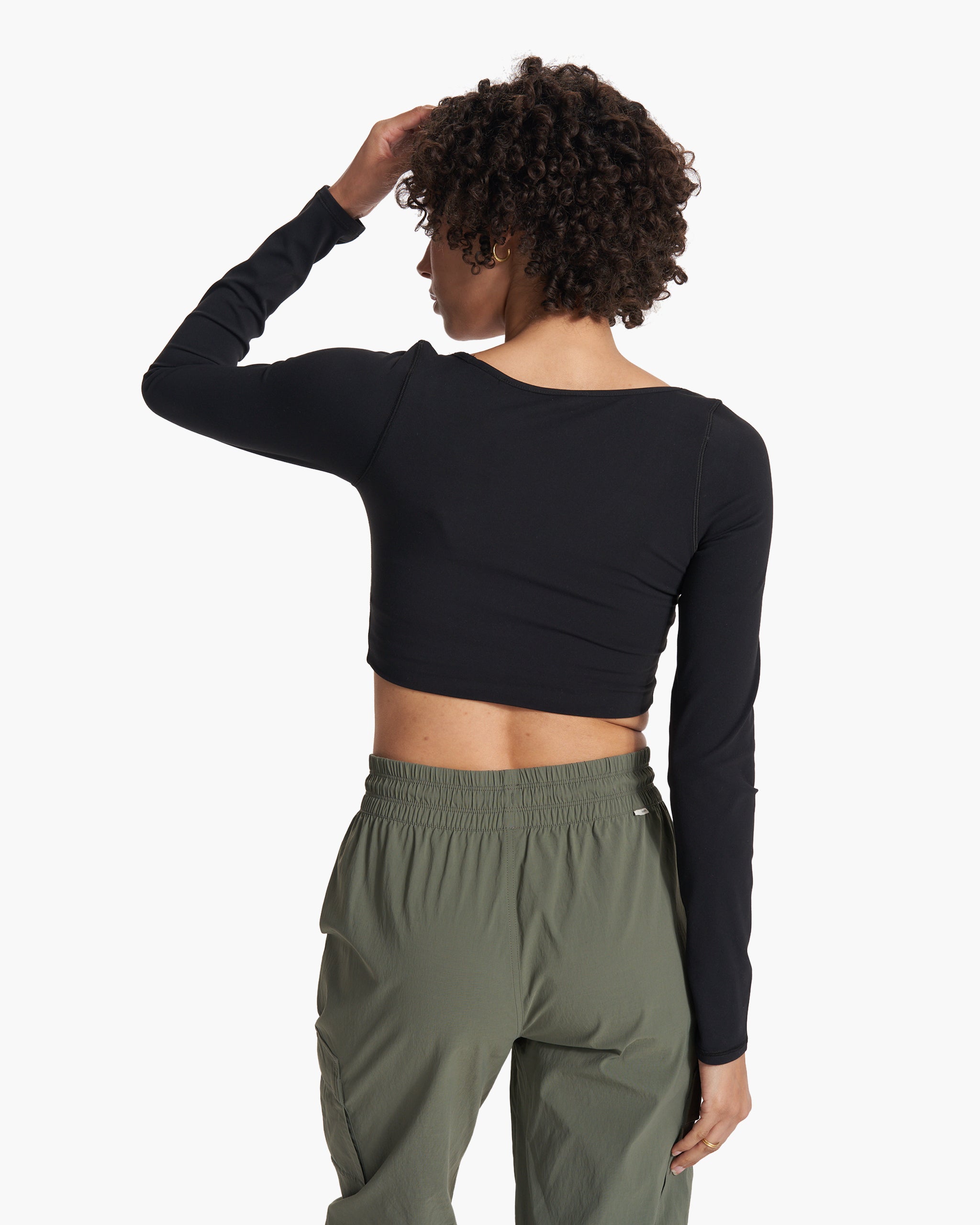 Long Sleeve Ruched Bra | Black - Image 5