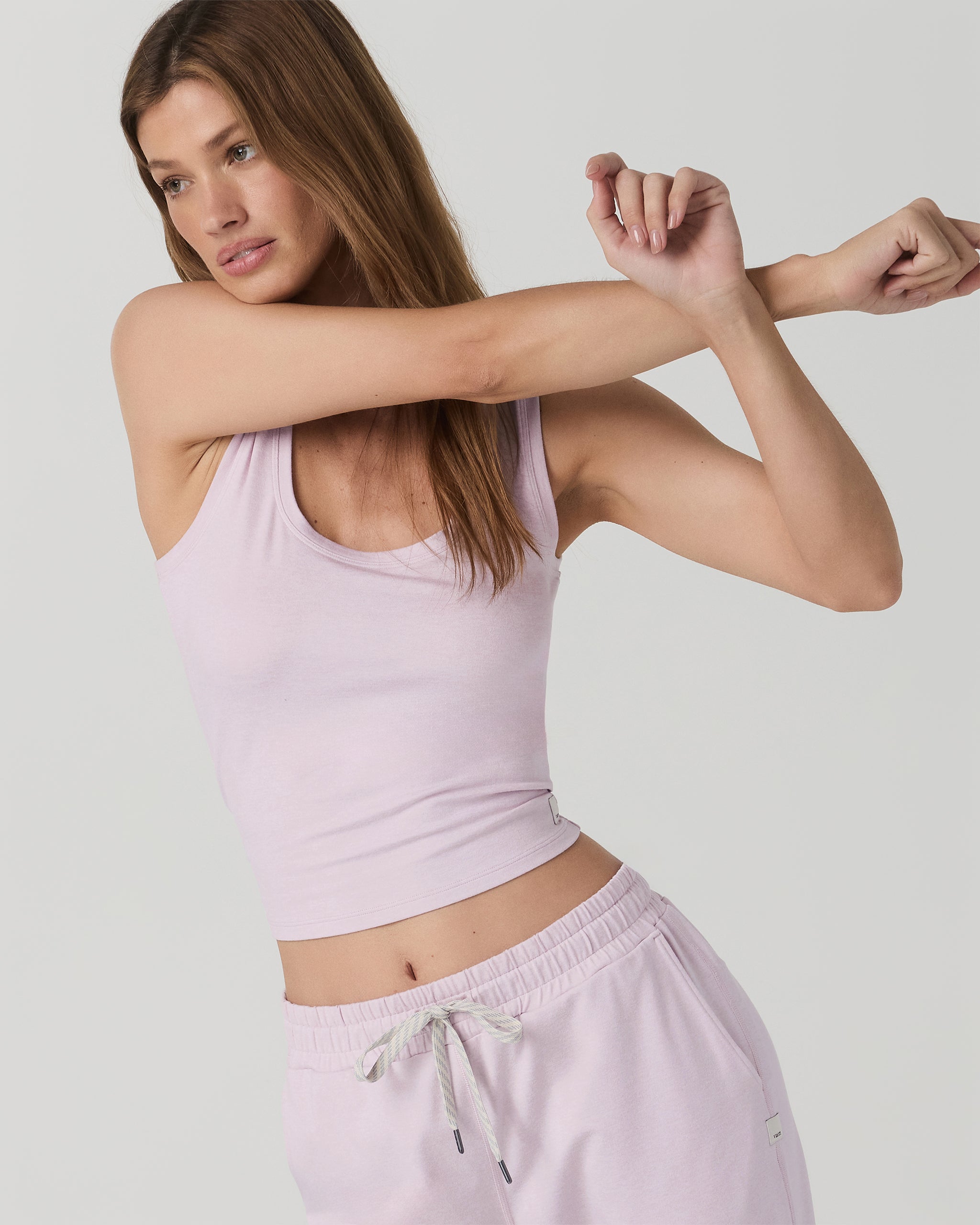Halo Essential Scoop Tank | Lilac Breeze Heather - Image 2