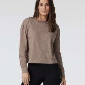 Long Sleeve Sunset Mock Tee | Graphite