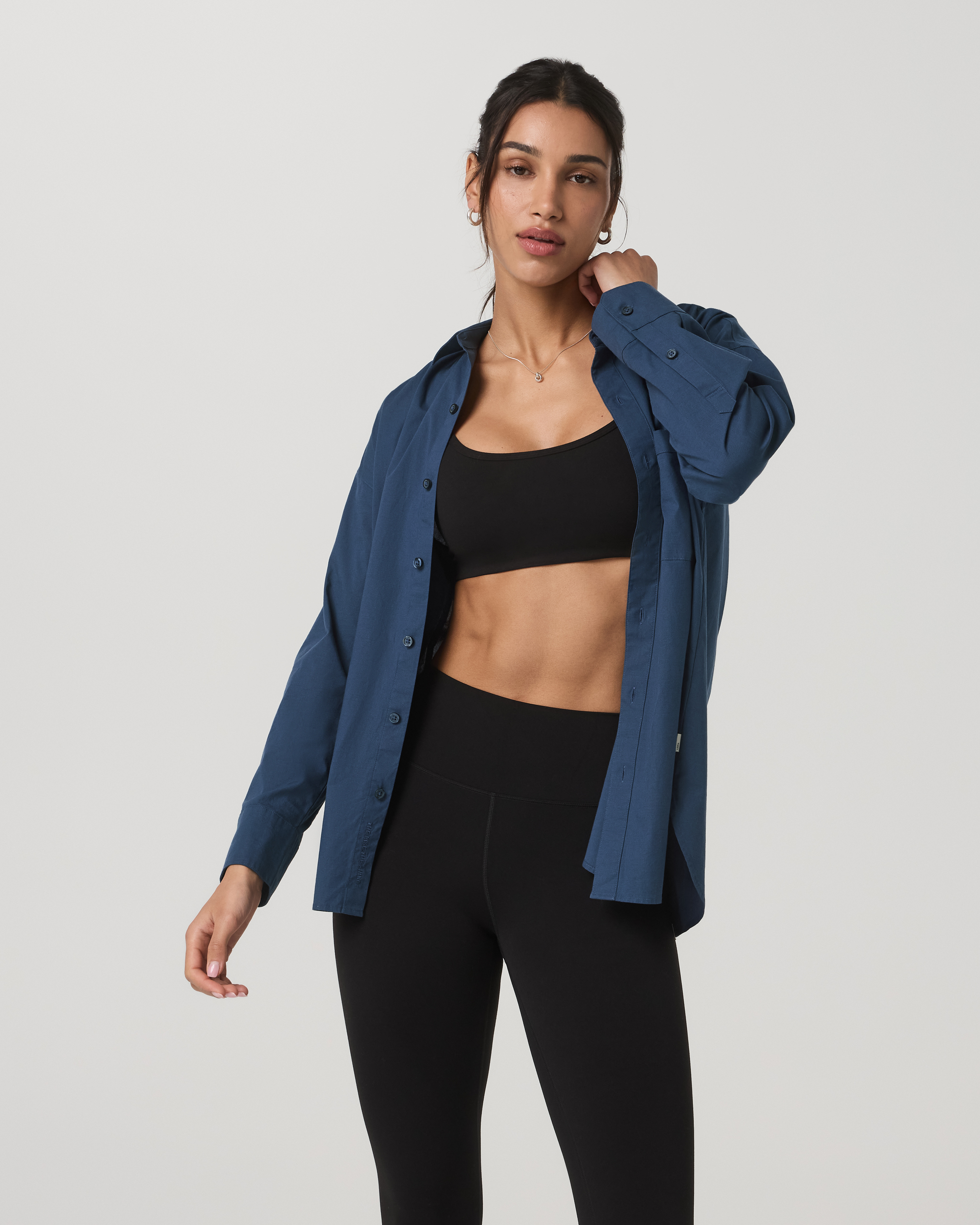 Long Sleeve Kensington Relaxed Button Down | Blue Coast Heather - Image 5
