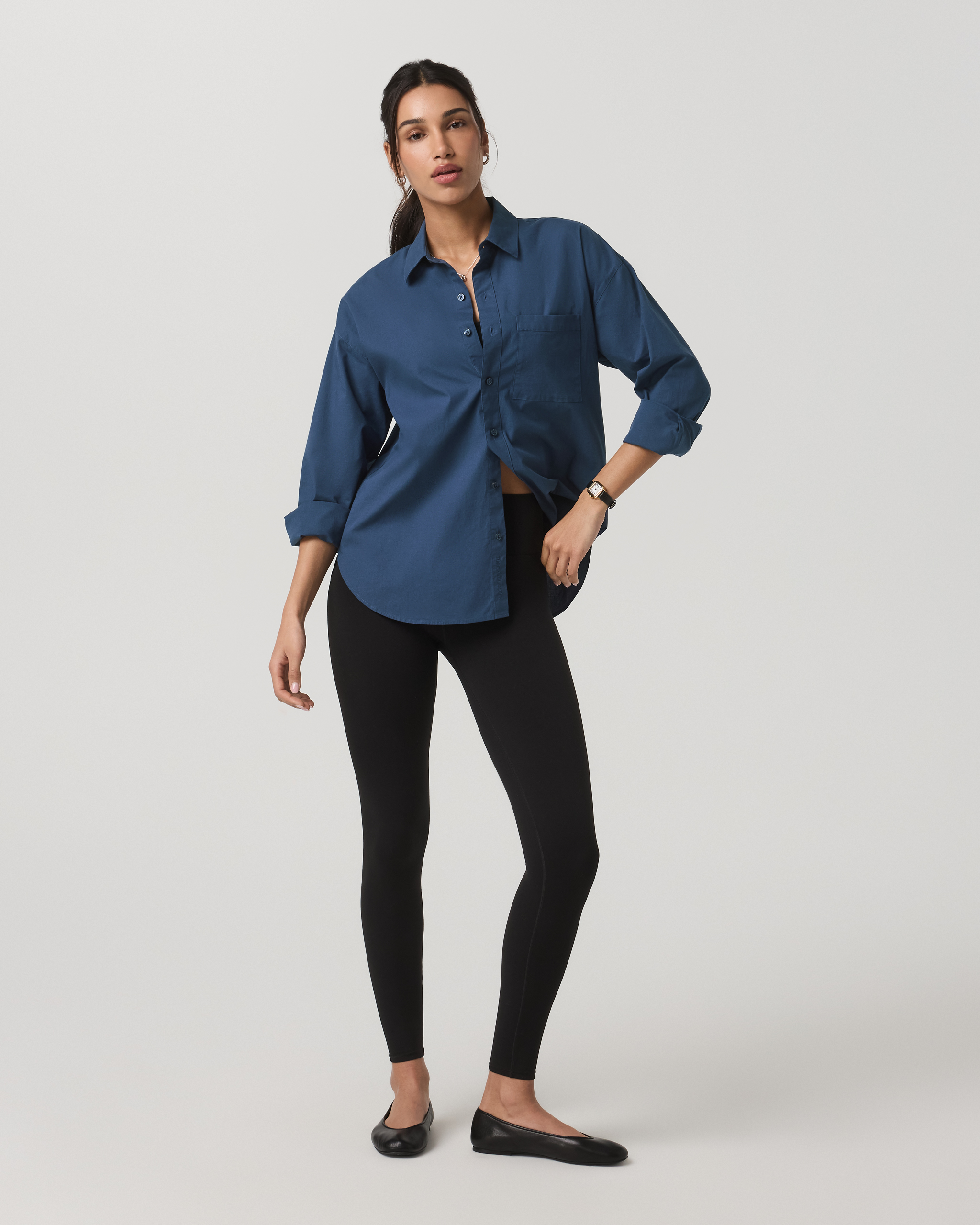 Long Sleeve Kensington Relaxed Button Down | Blue Coast Heather - Image 4