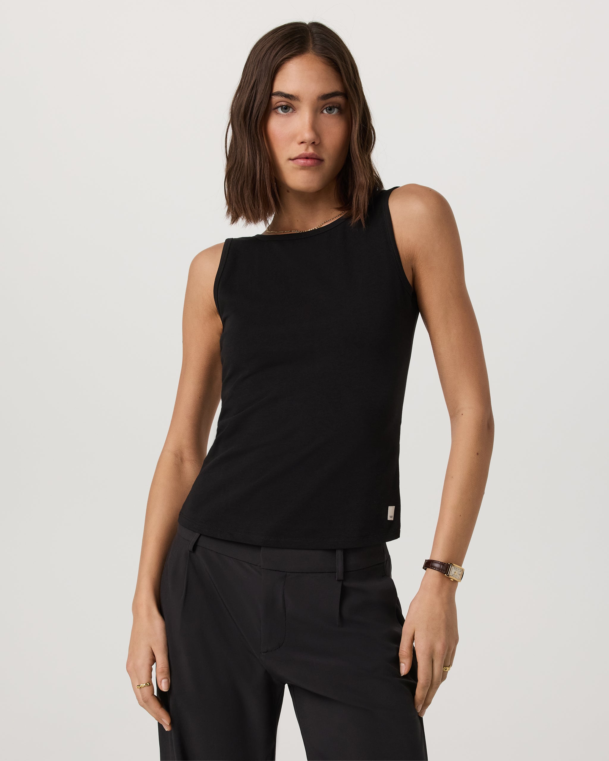 Tuvalu Scoop Back Tank | Black
