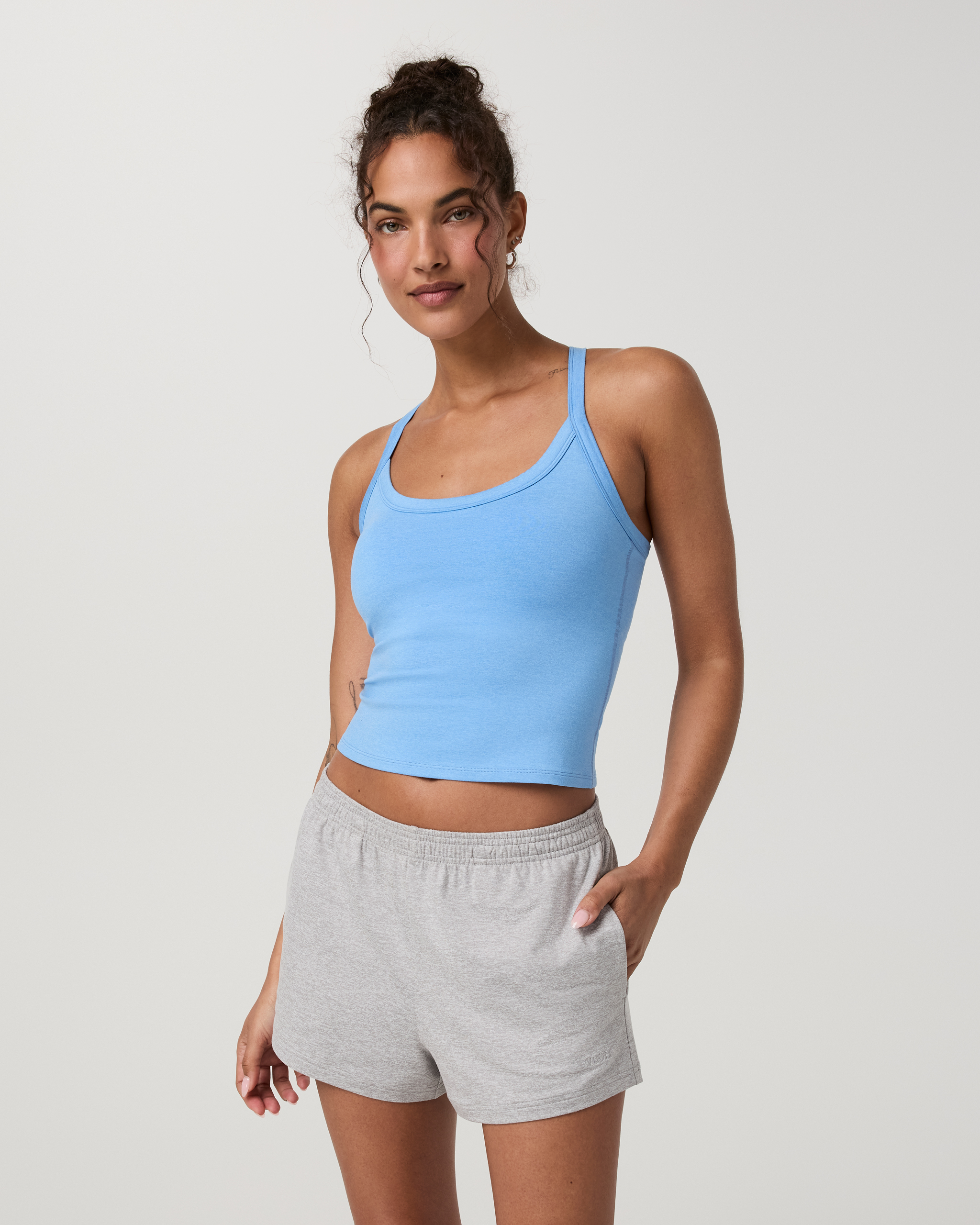 Halo Cross Back Tank | Oasis Blue Heather - Image 6