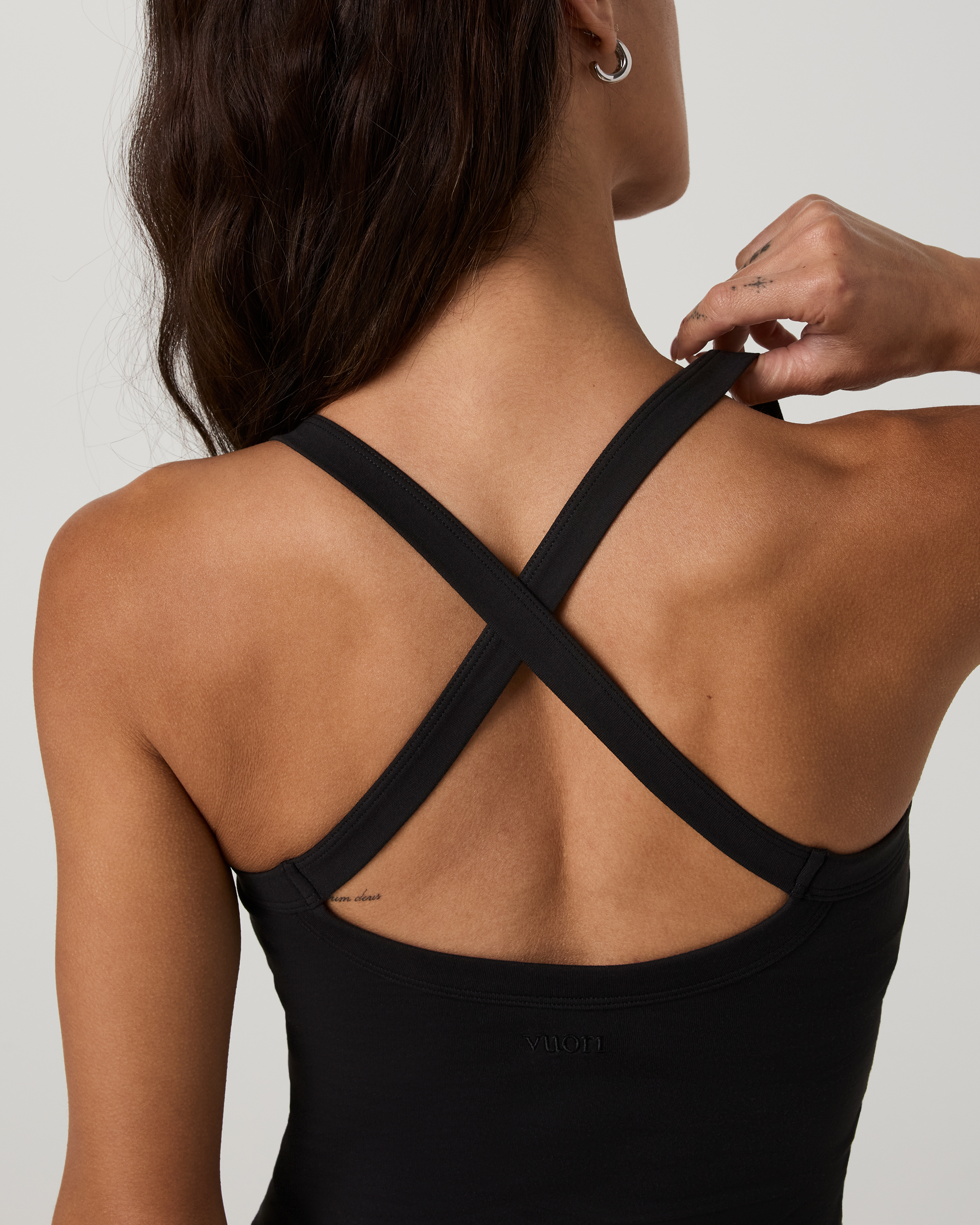 Halo Cross Back Tank | Solid Black - Image 2