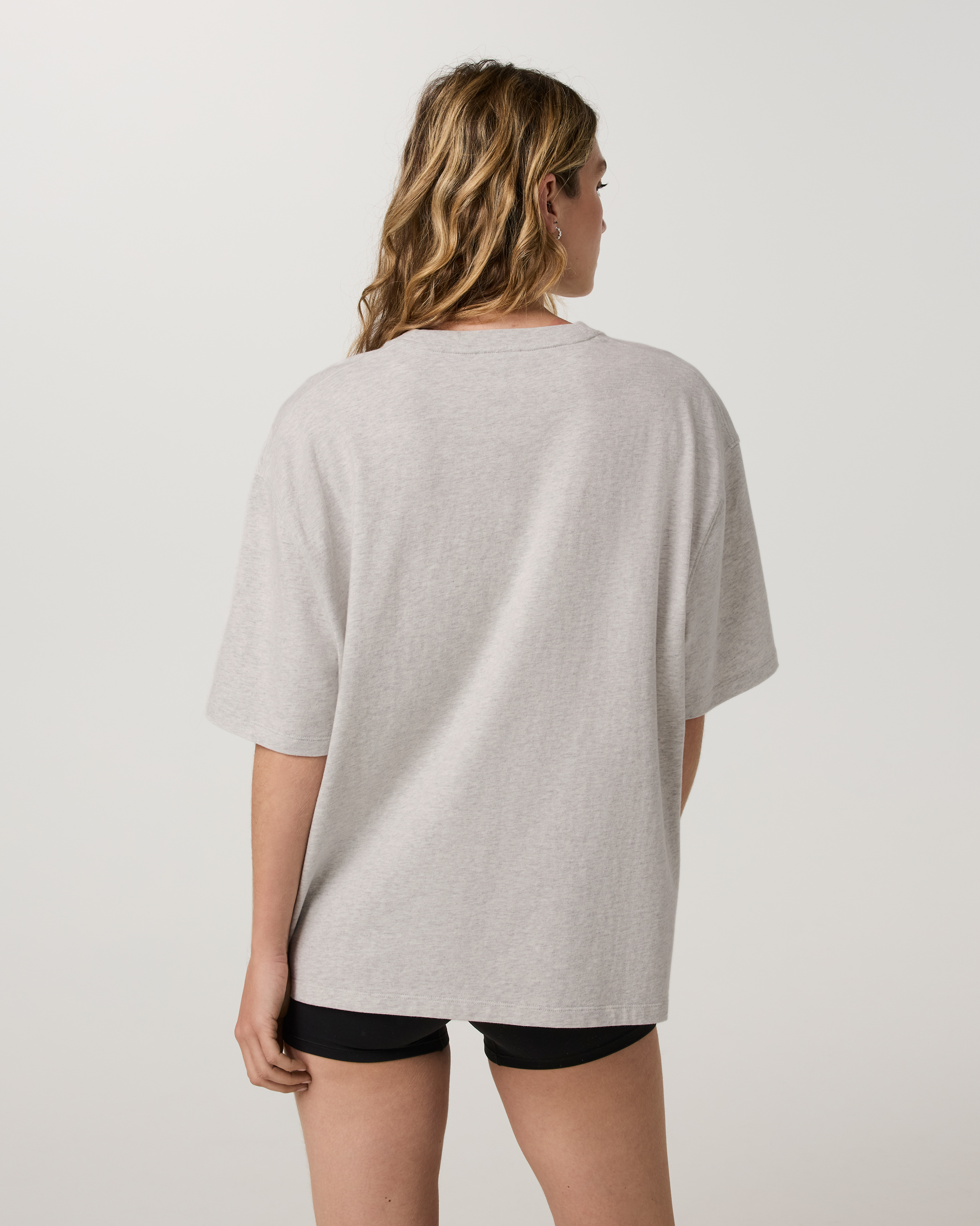 Short Sleeve Heavyweight Oversized Cotton Tee 2.0 | Pale Grey Heather - Image 3