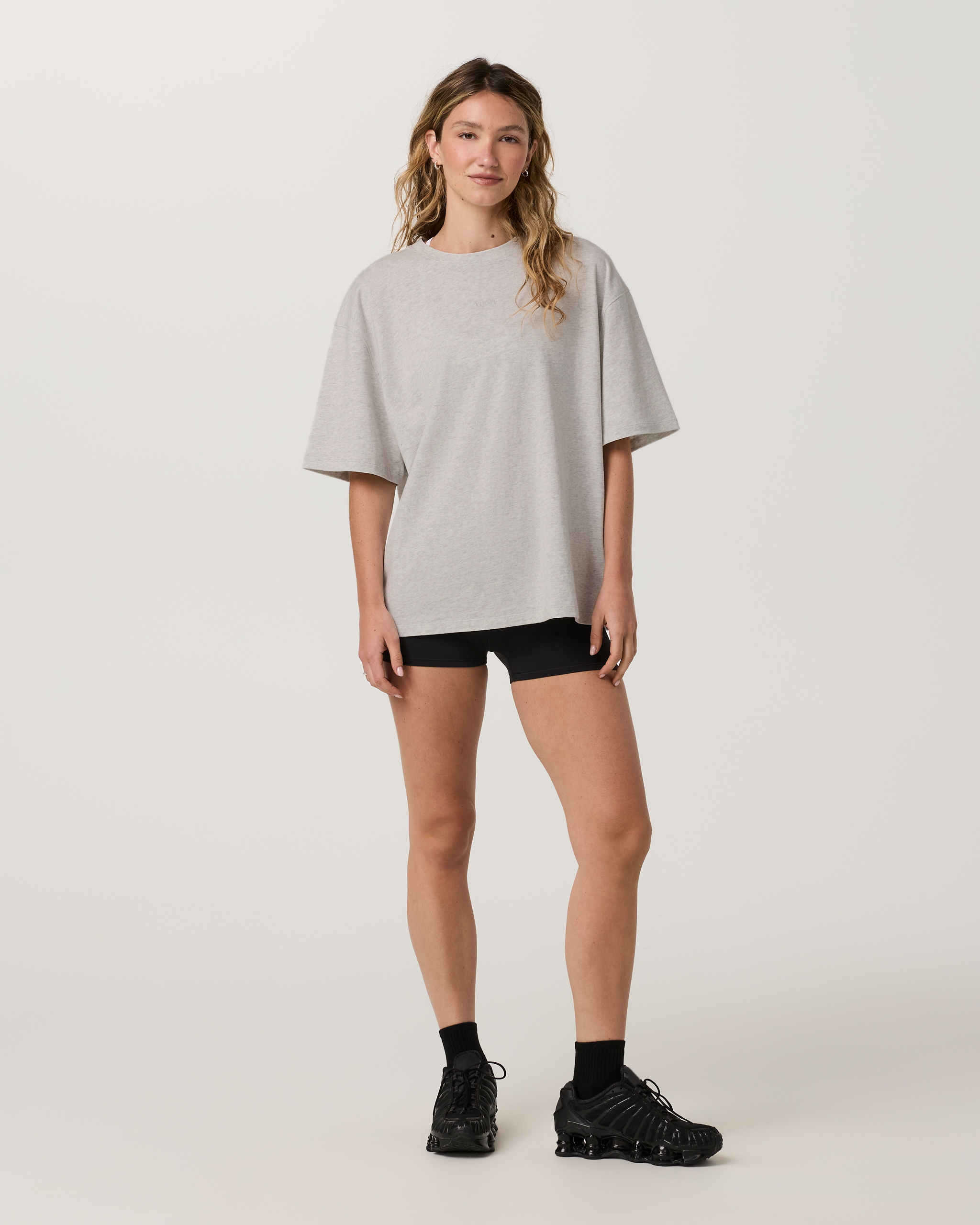 Short Sleeve Heavyweight Oversized Cotton Tee 2.0 | Pale Grey Heather - Image 4