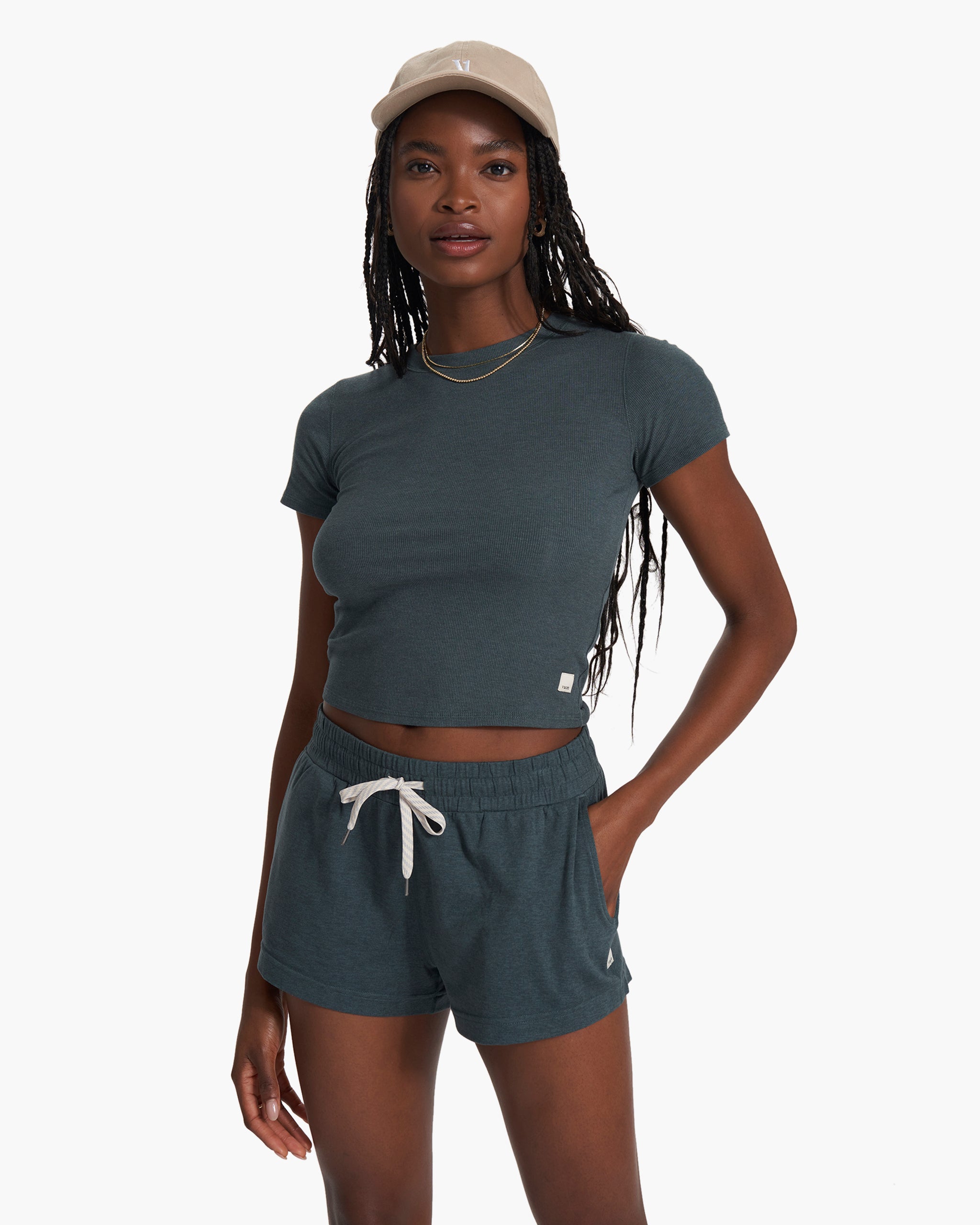 Pose Fitted Tee | Stone Heather