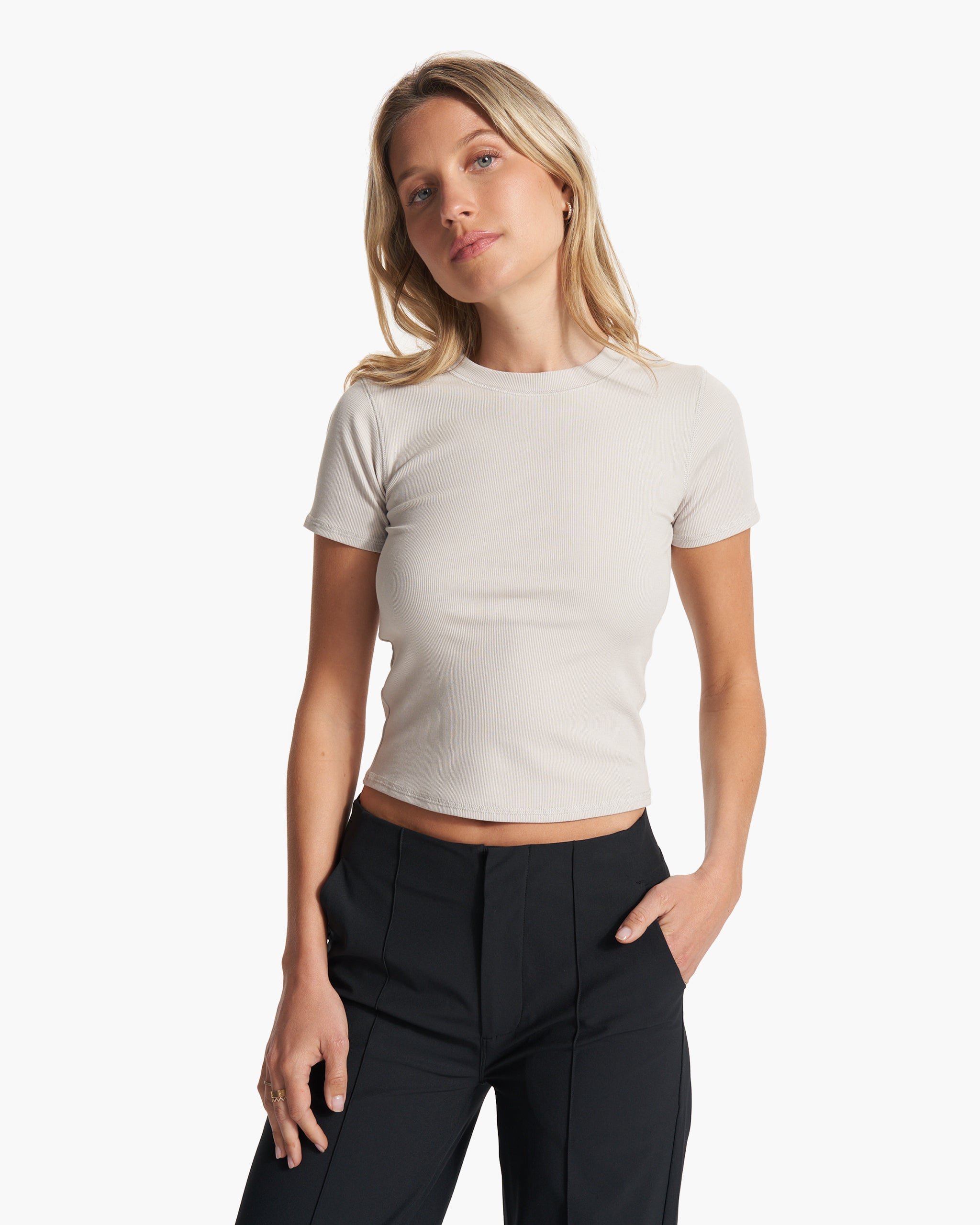 Pose Fitted Tee | Suede