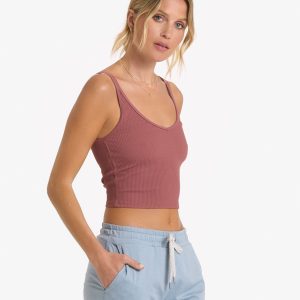 Rib Crop Tank | Rosewood