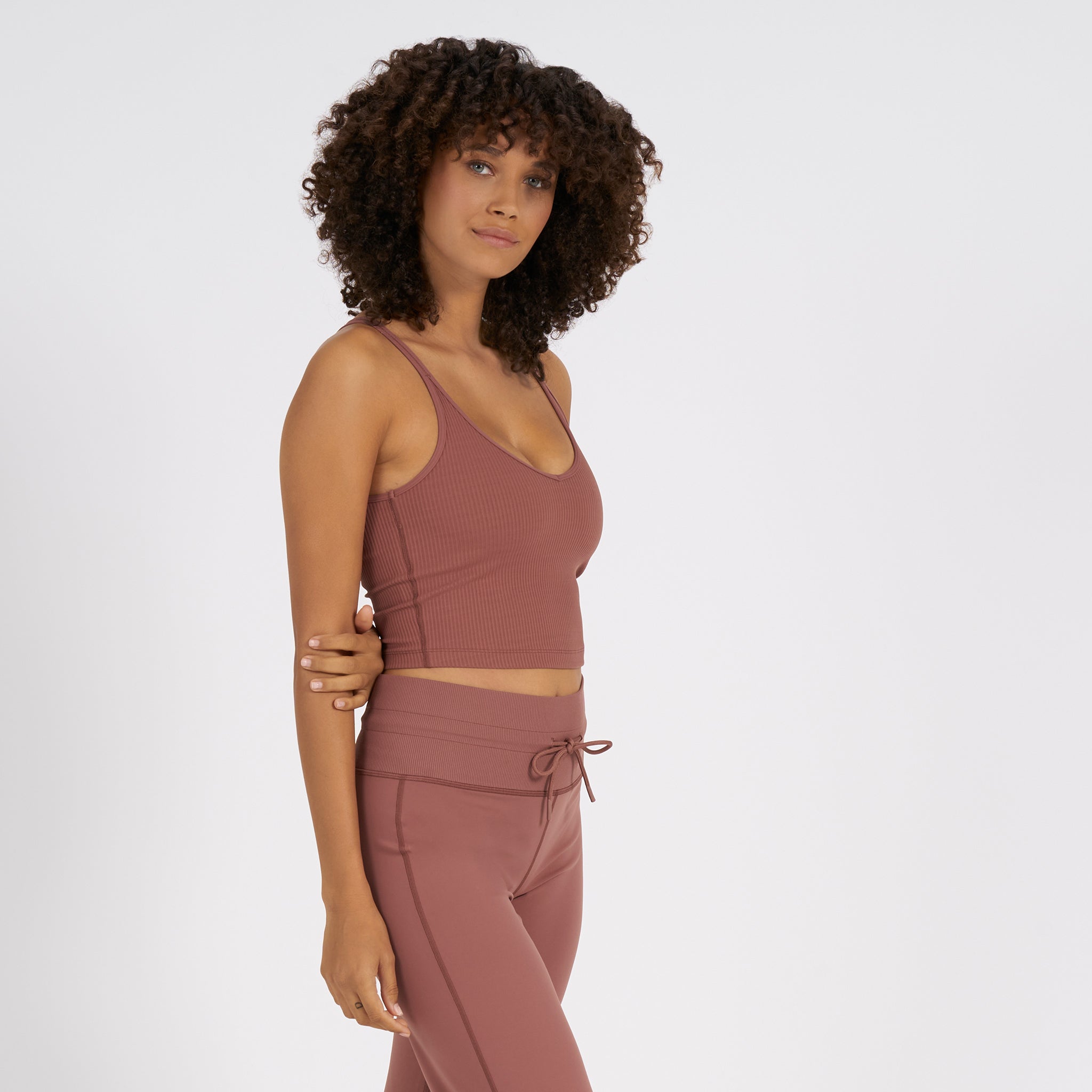 Rib Crop Tank | Terracotta - Image 3