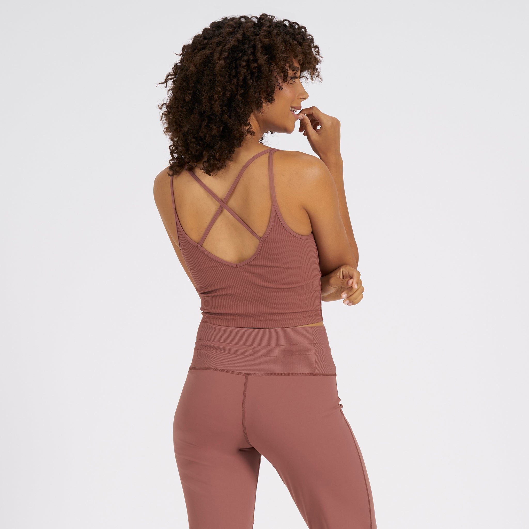 Rib Crop Tank | Terracotta - Image 2