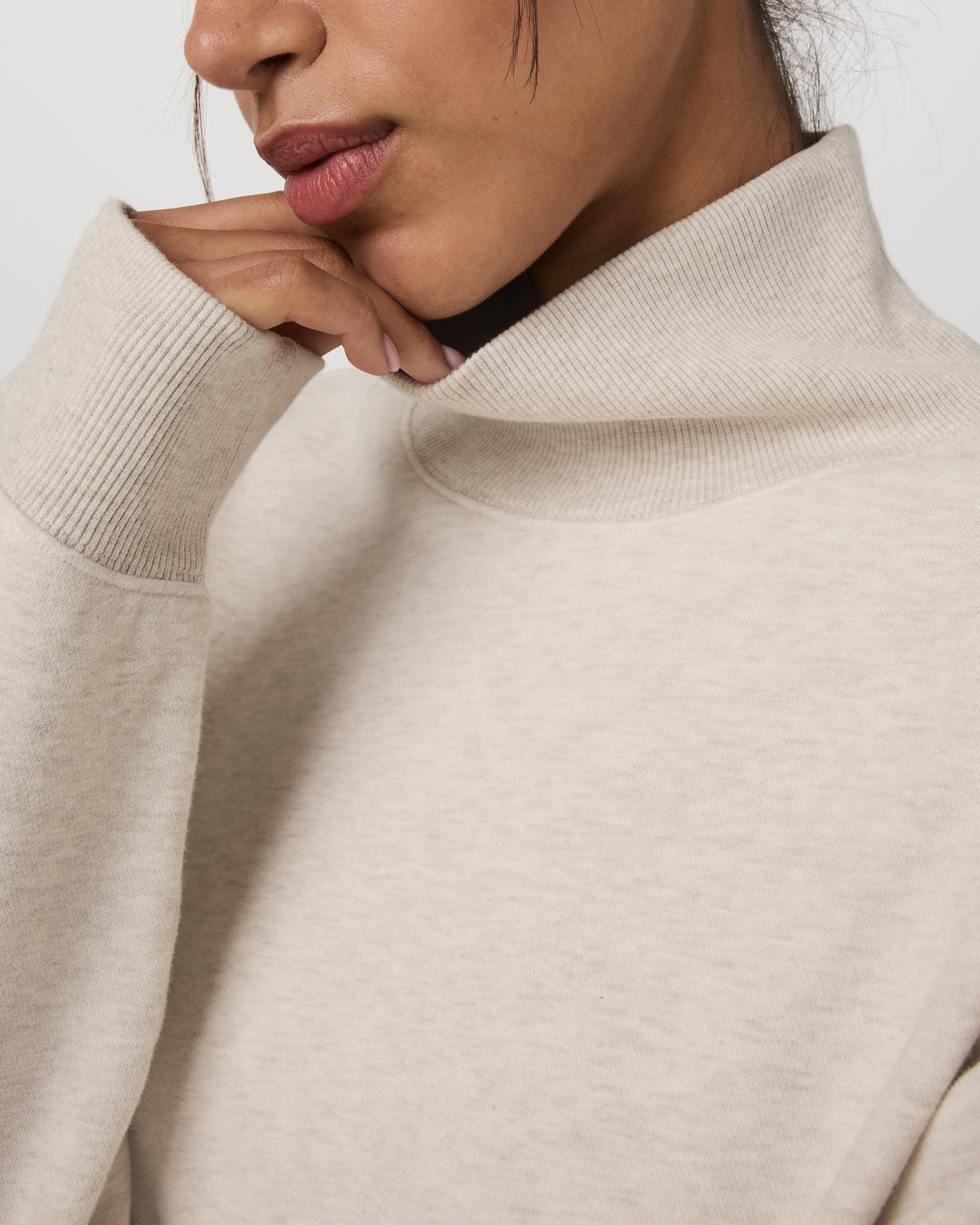 Sedona Mock Neck | Bone Heather - Image 2