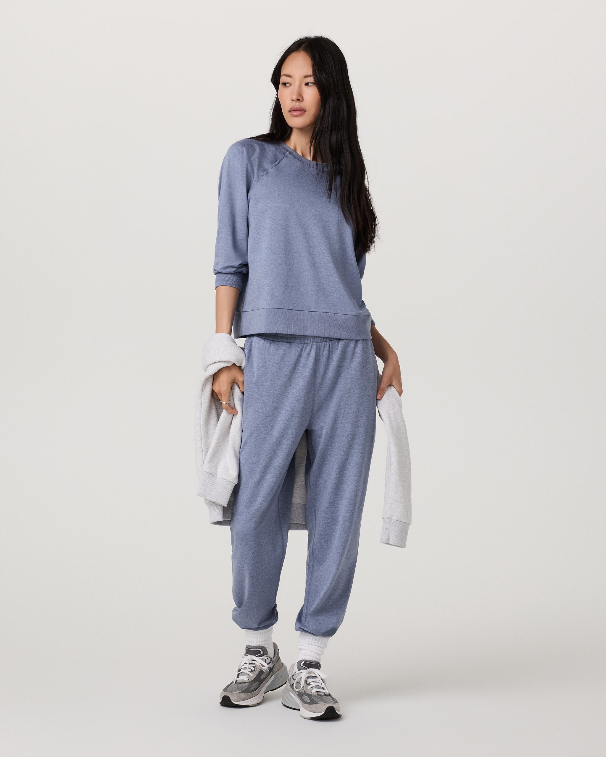 Long Sleeve Halo Crew | Blue Heron Heather - Image 6
