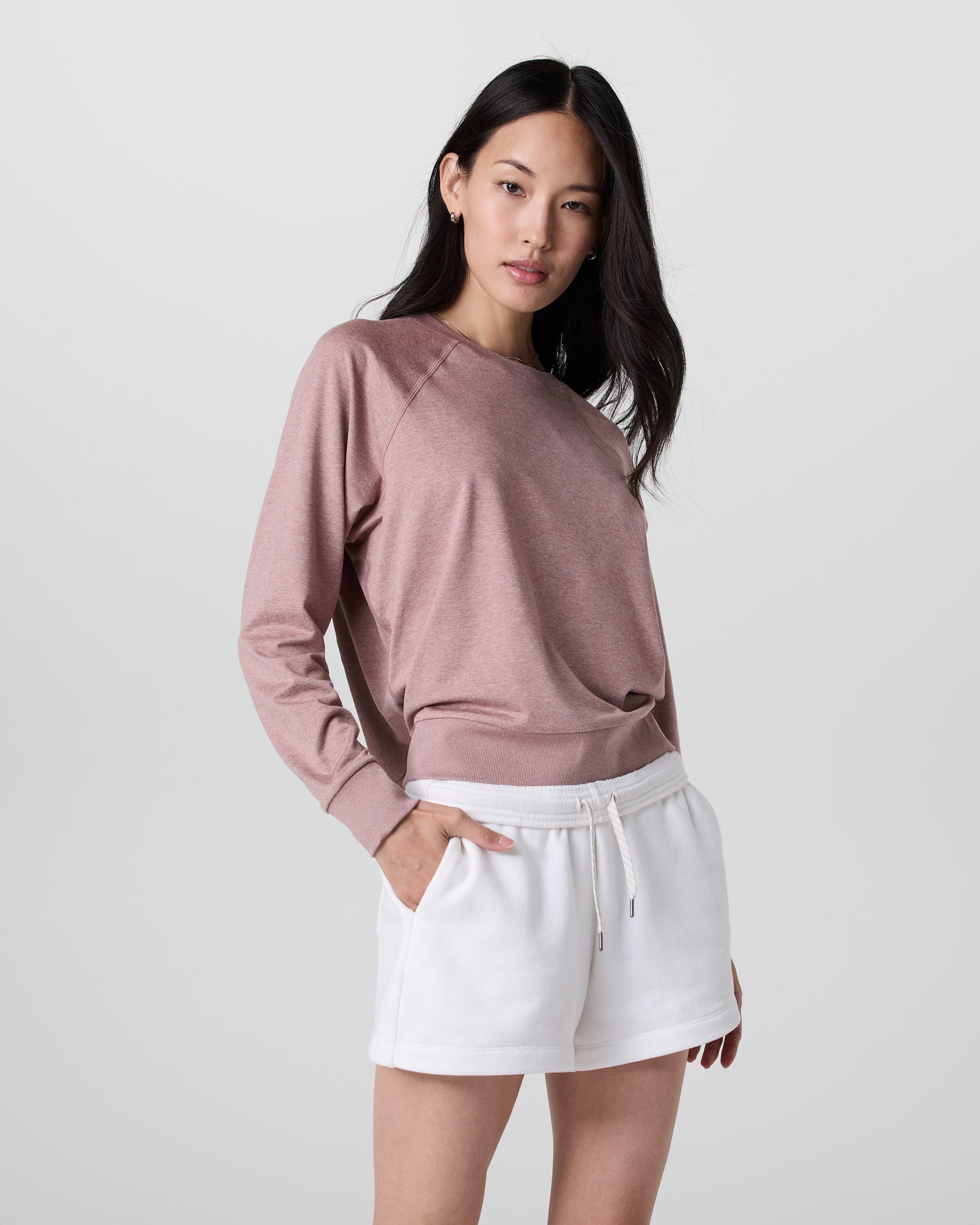 Long Sleeve Halo Crew | Zion Rose Heather - Image 5