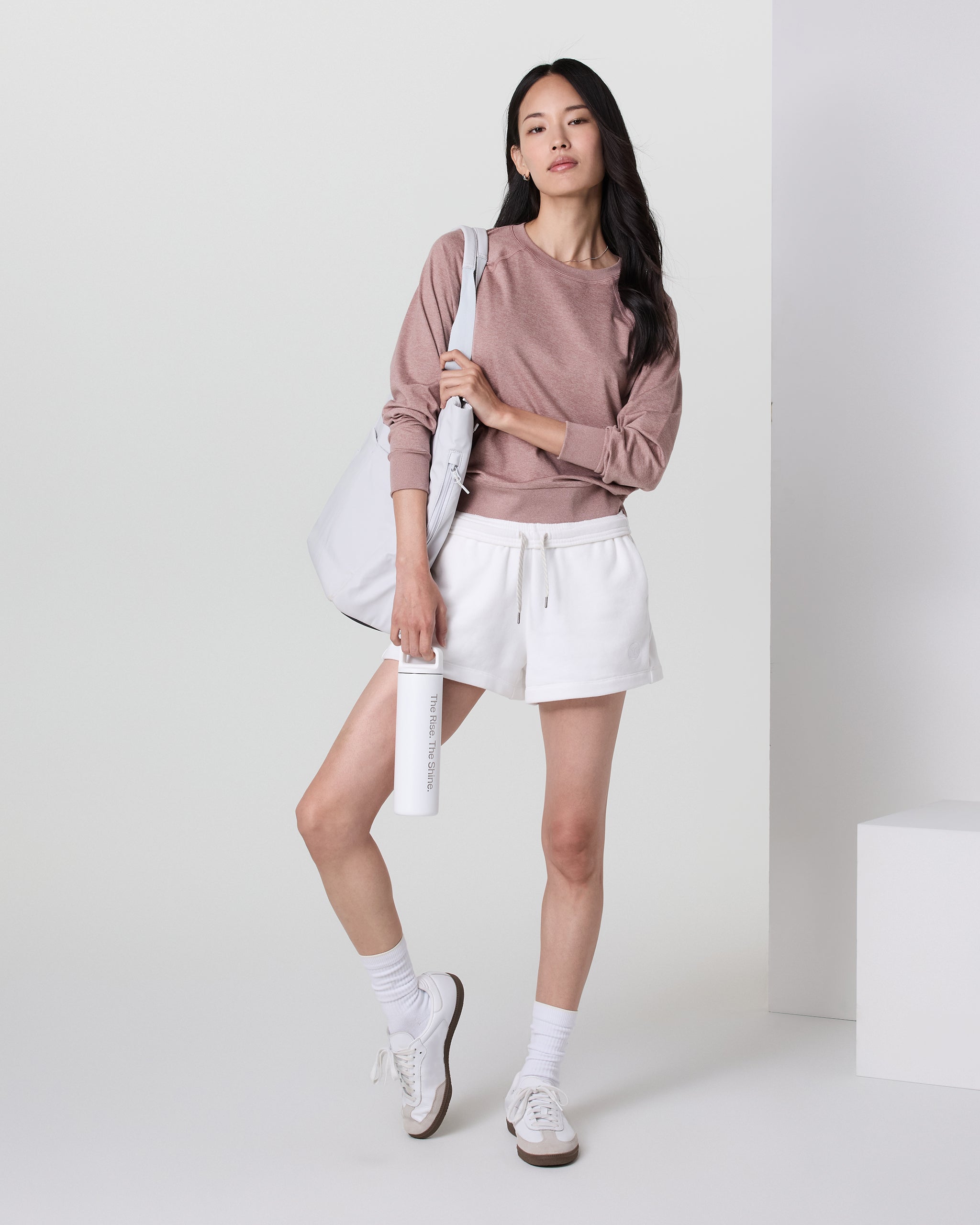 Long Sleeve Halo Crew | Zion Rose Heather - Image 2