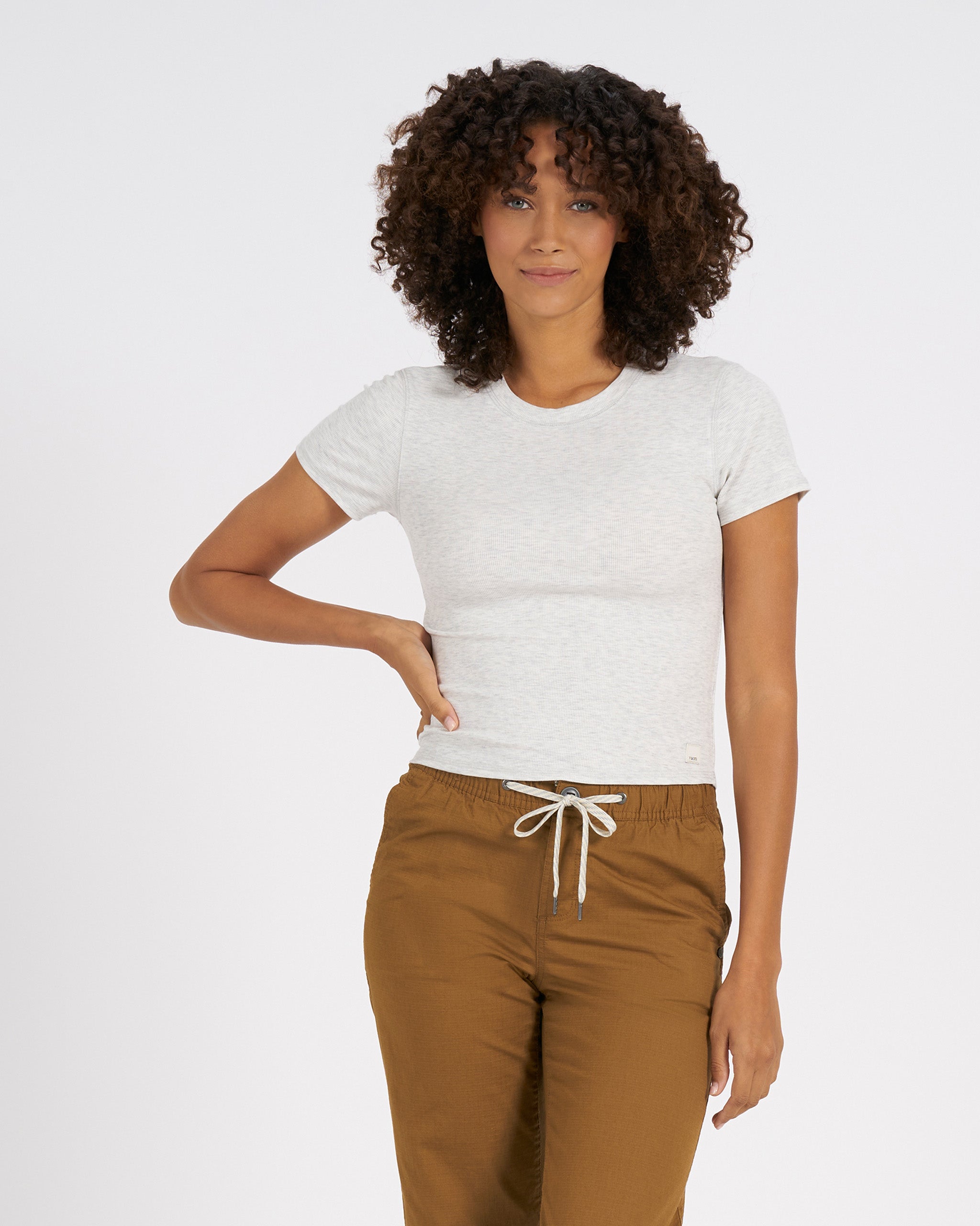 Pose Fitted Tee | White Heather - Image 4