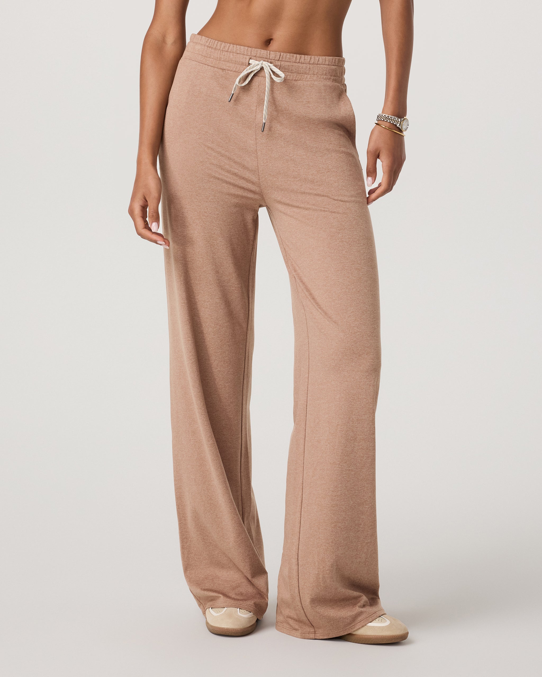 Halo Essential Wideleg Pant - Long | Nutmeg Heather