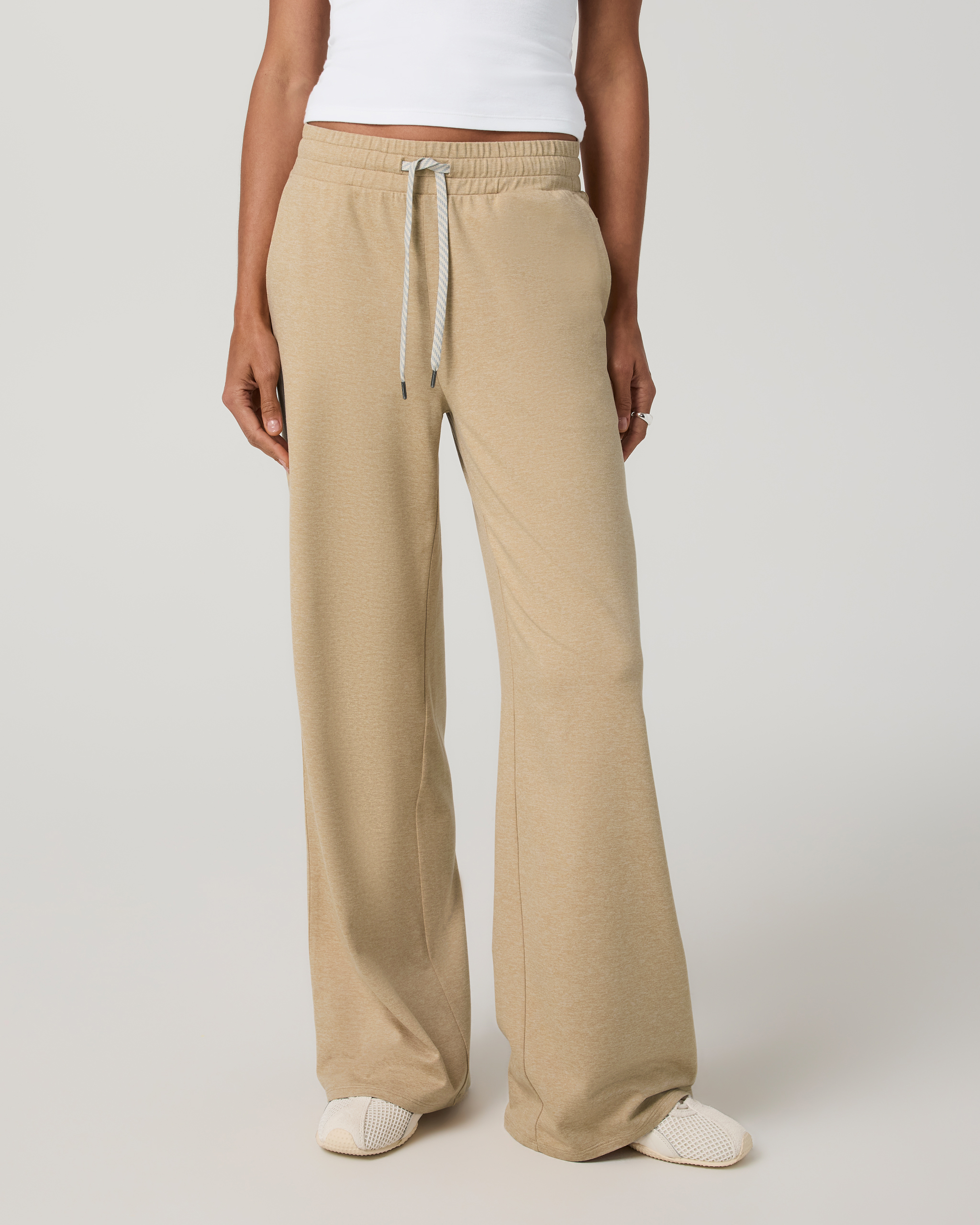 Halo Essential Wideleg Pant | Khaki Heather