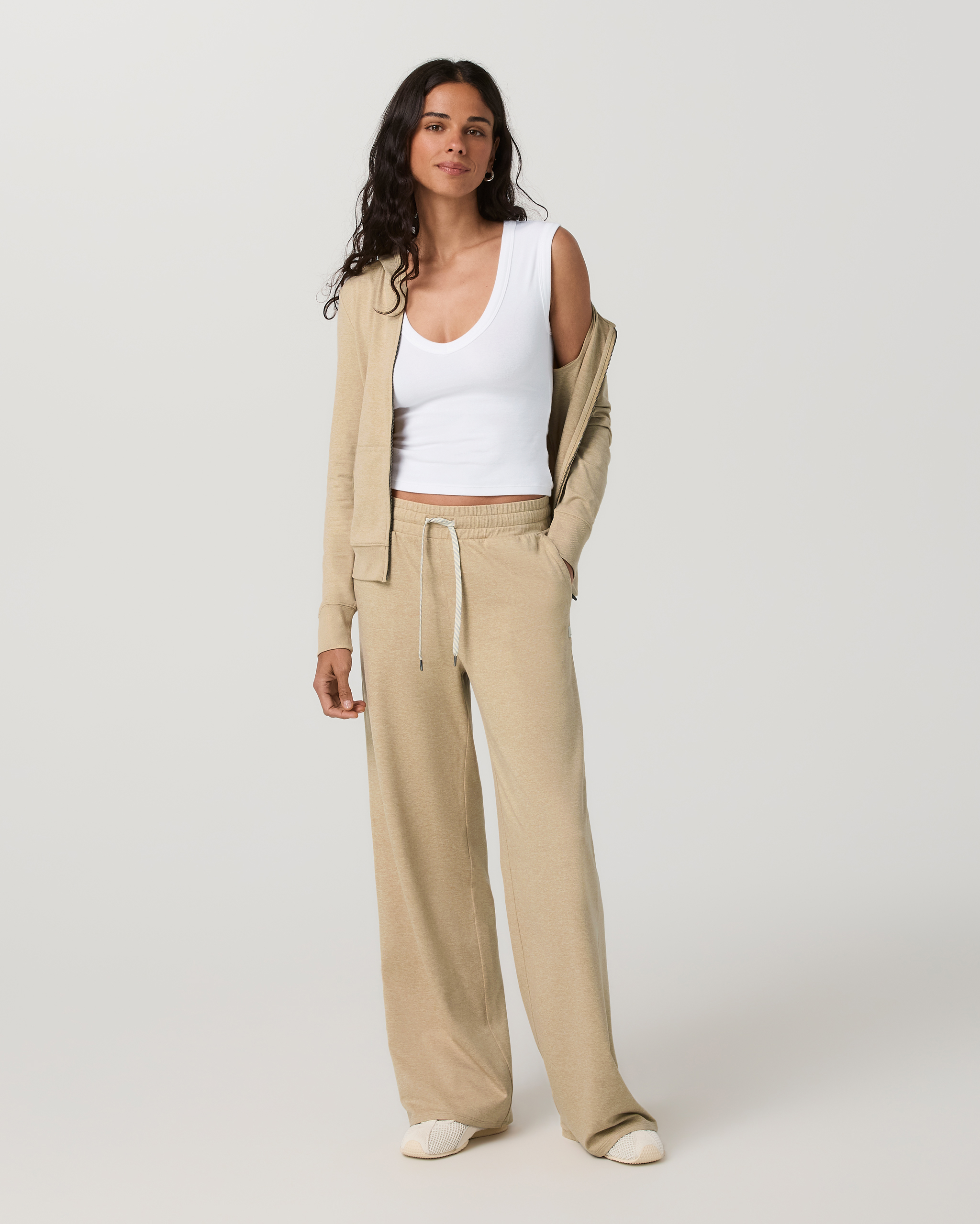 Halo Essential Wideleg Pant | Khaki Heather - Image 2