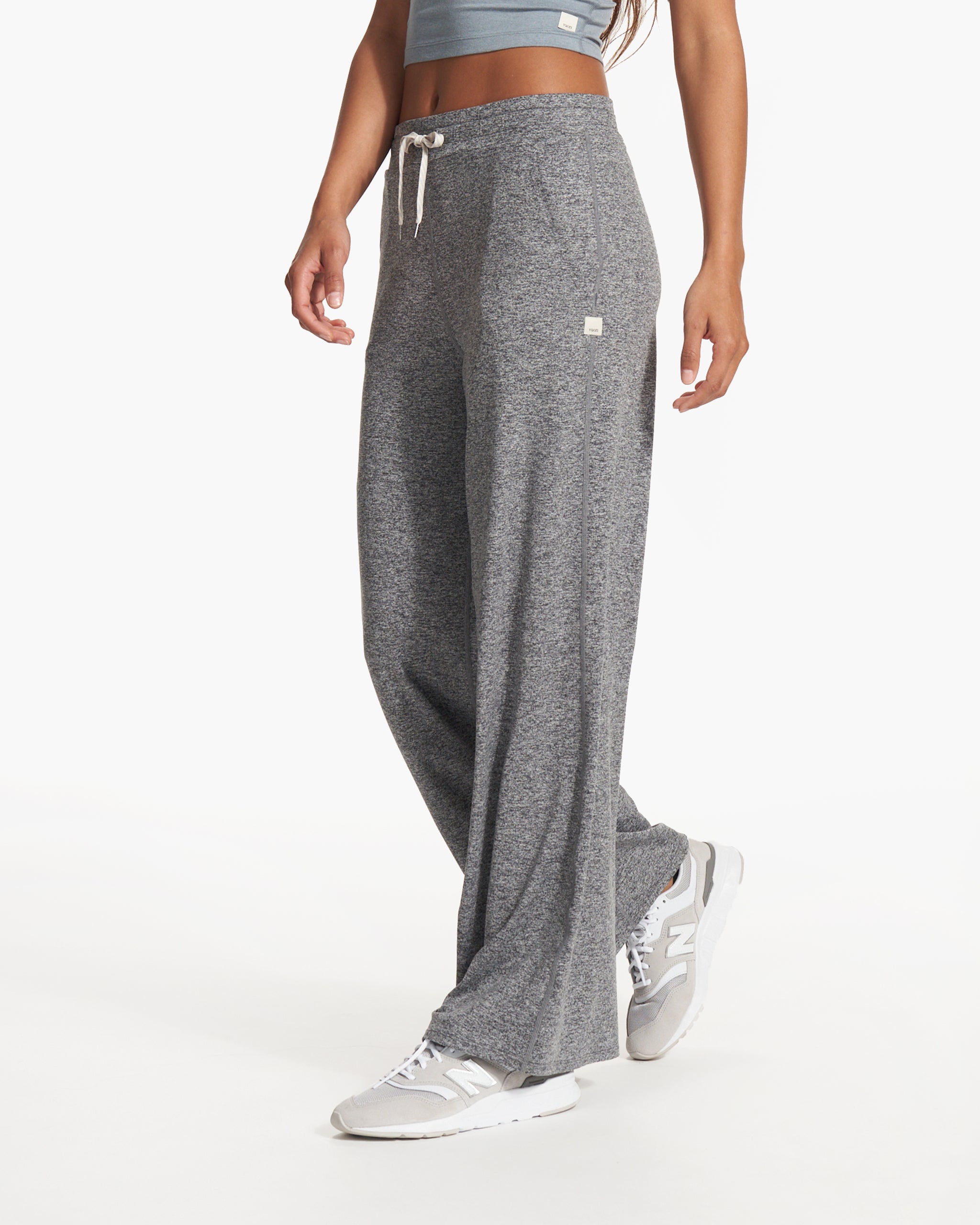 Halo Essential Wideleg Pant - Short | Heather Grey - Image 2