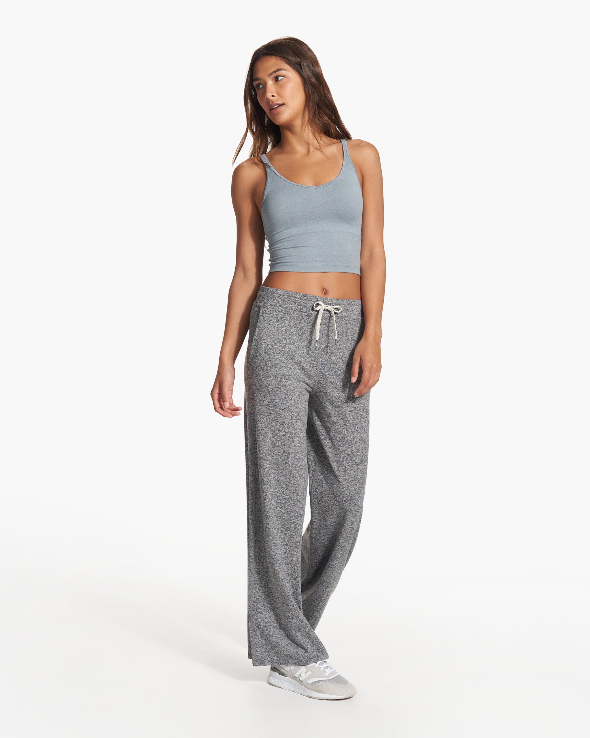 Halo Essential Wideleg Pant - Short | Heather Grey - Image 4