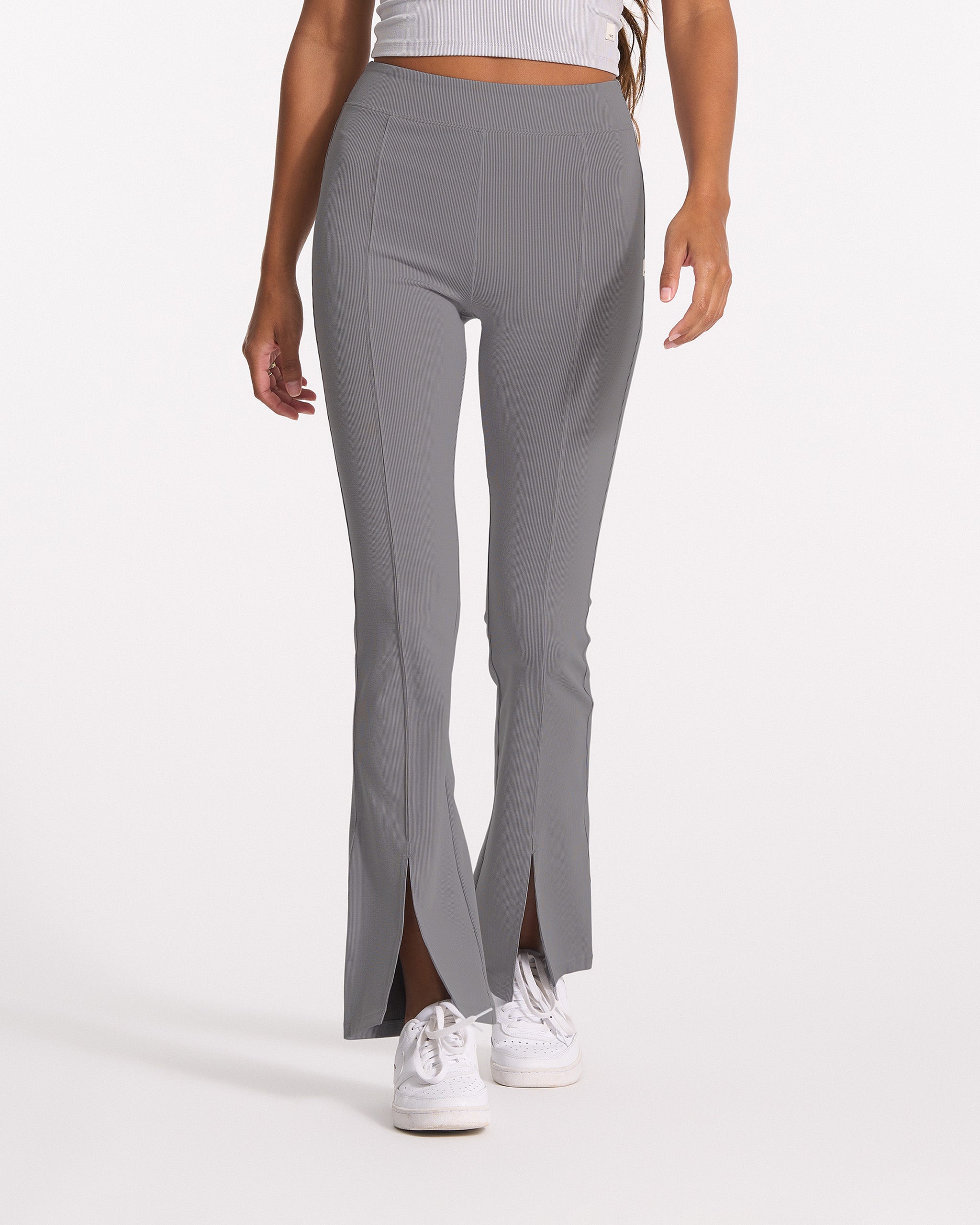 Lux Rib Split Bootcut | Heather Grey